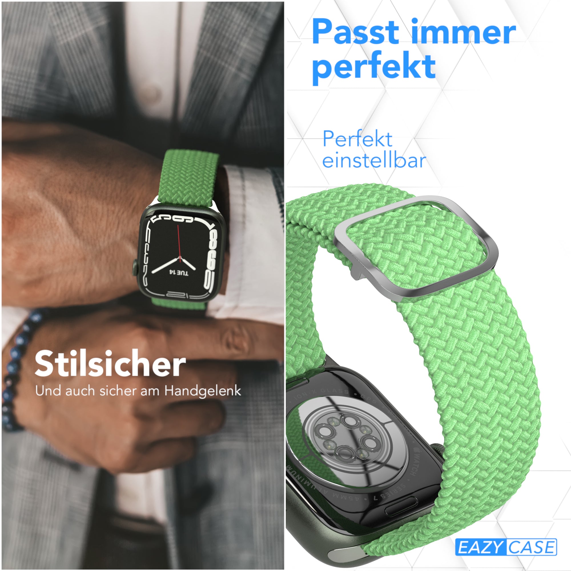 Apple Watch Armband geflochten Edelstahl Magnetverschluss EAZY CASE Wristband