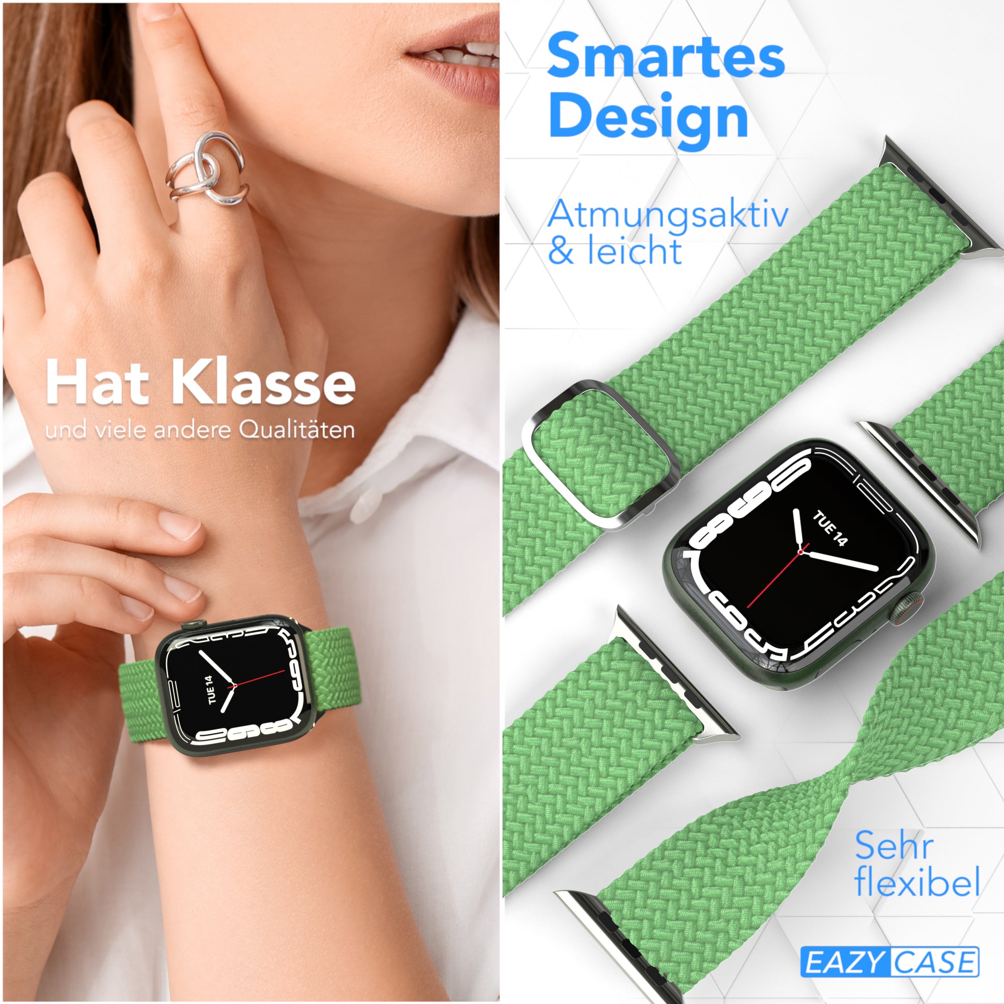Apple Watch Armband geflochten Edelstahl Magnetverschluss EAZY CASE Wristband