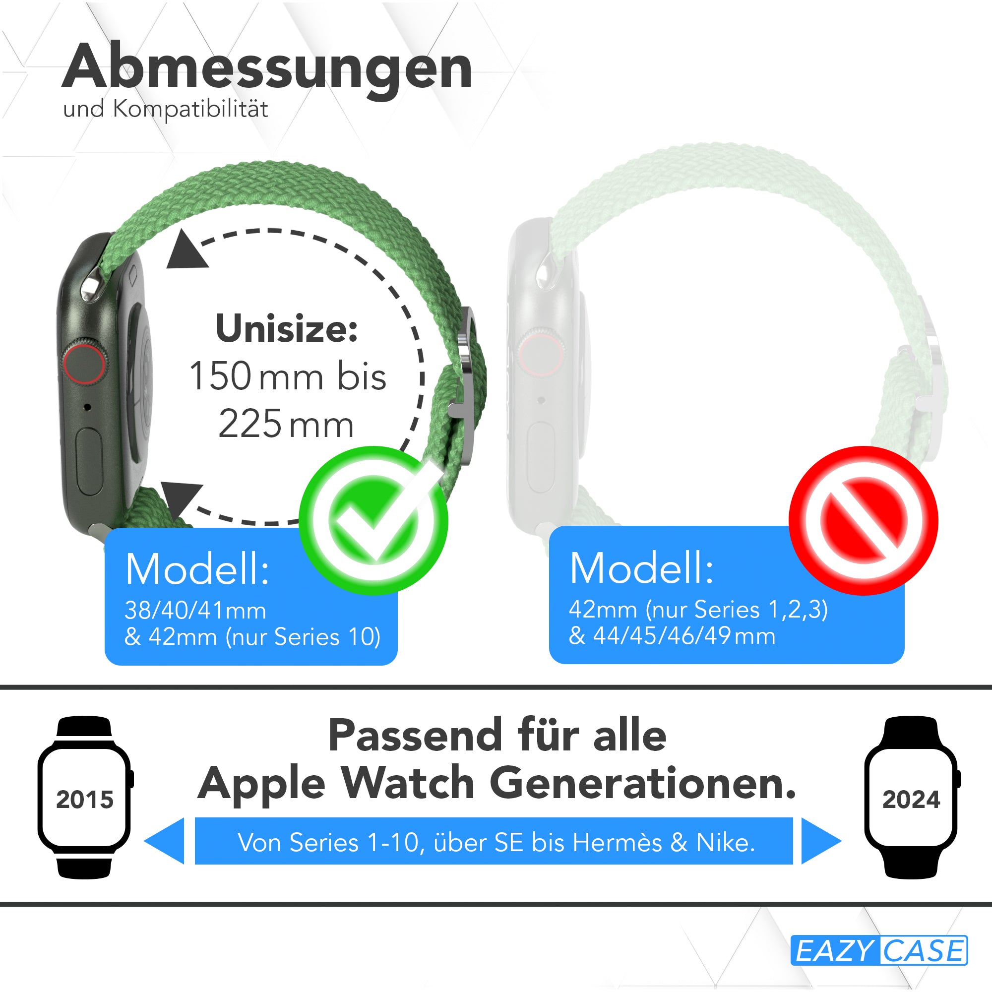Apple Watch Armband geflochten Edelstahl Magnetverschluss EAZY CASE Wristband