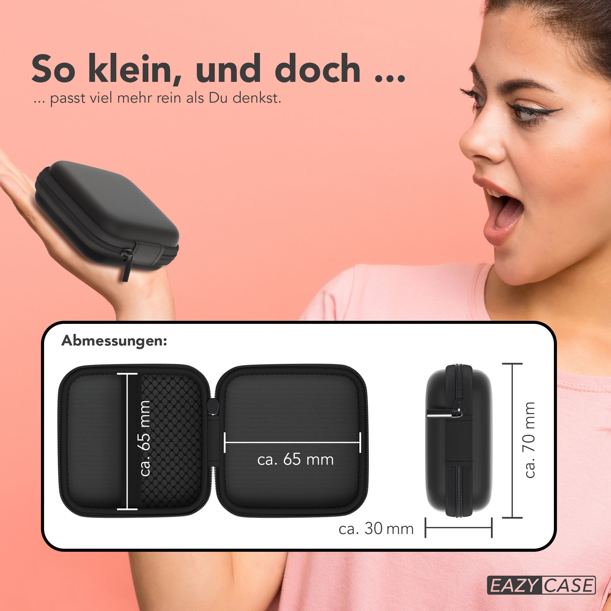 Universal Tasche für In-Ear Kopfhörer mit Netzfach