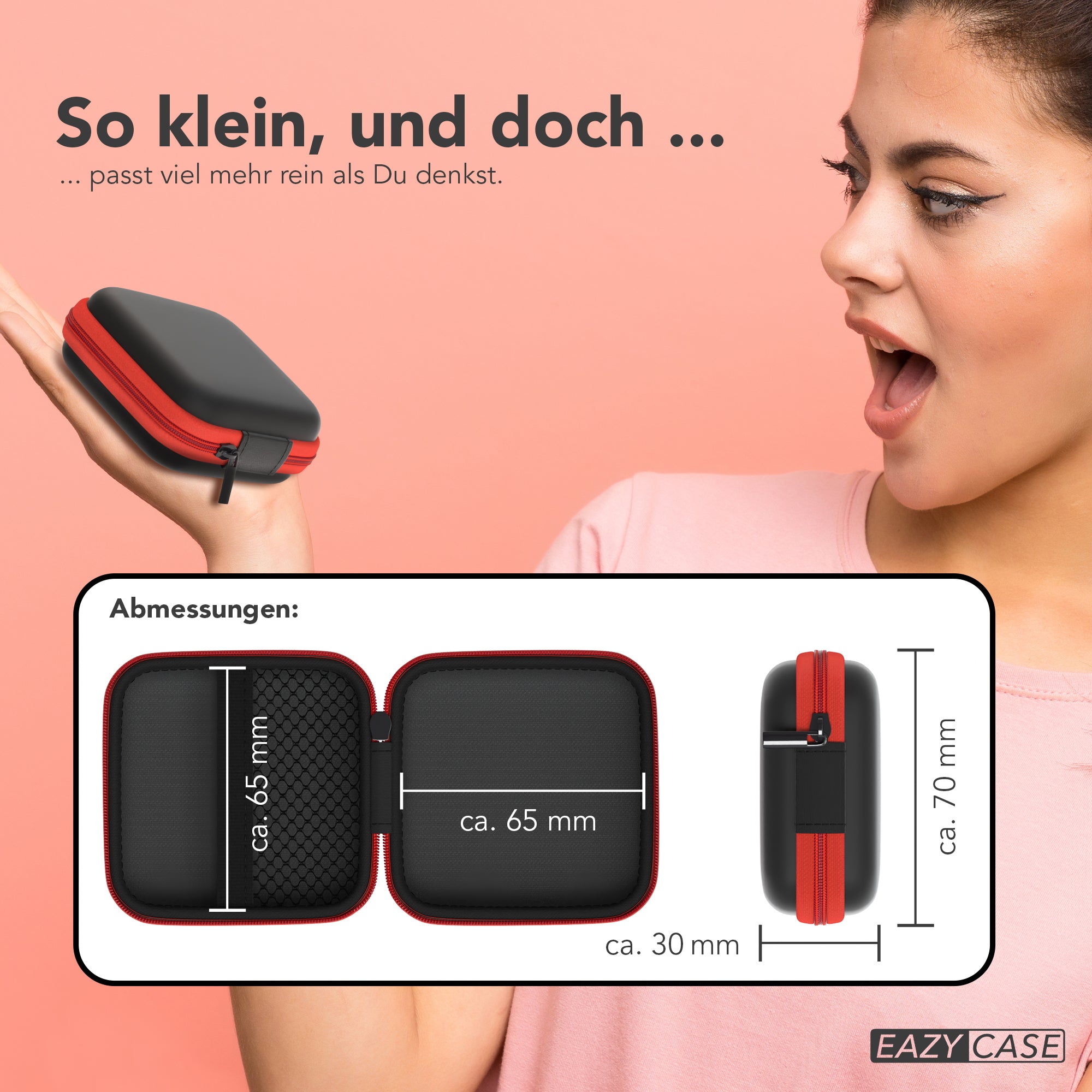 Universal Tasche für In-Ear Kopfhörer mit Netzfach