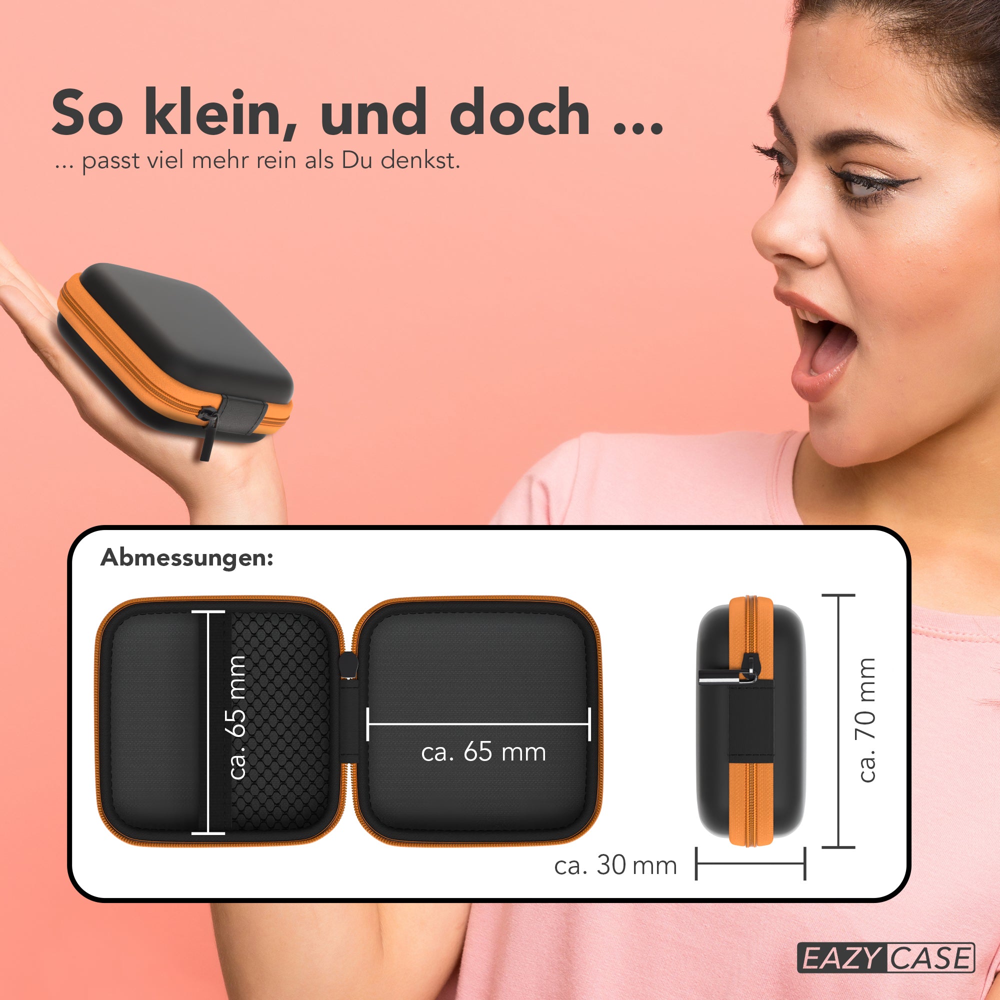 Universal Tasche für In-Ear Kopfhörer mit Netzfach