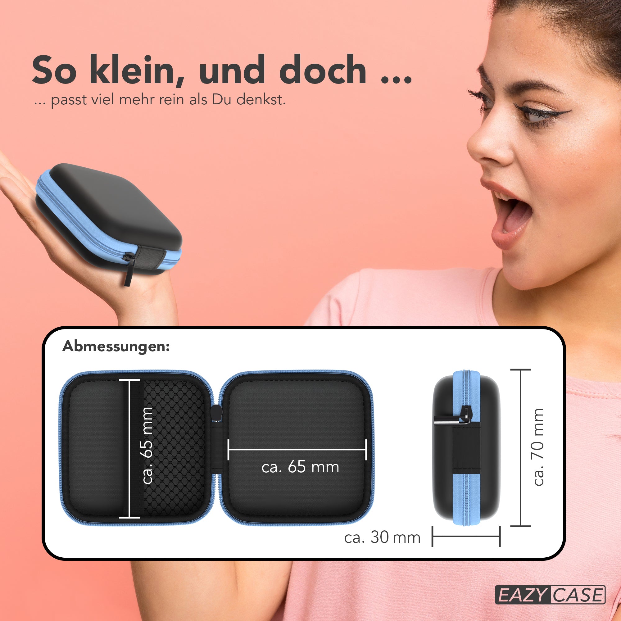 Universal Tasche für In-Ear Kopfhörer mit Netzfach