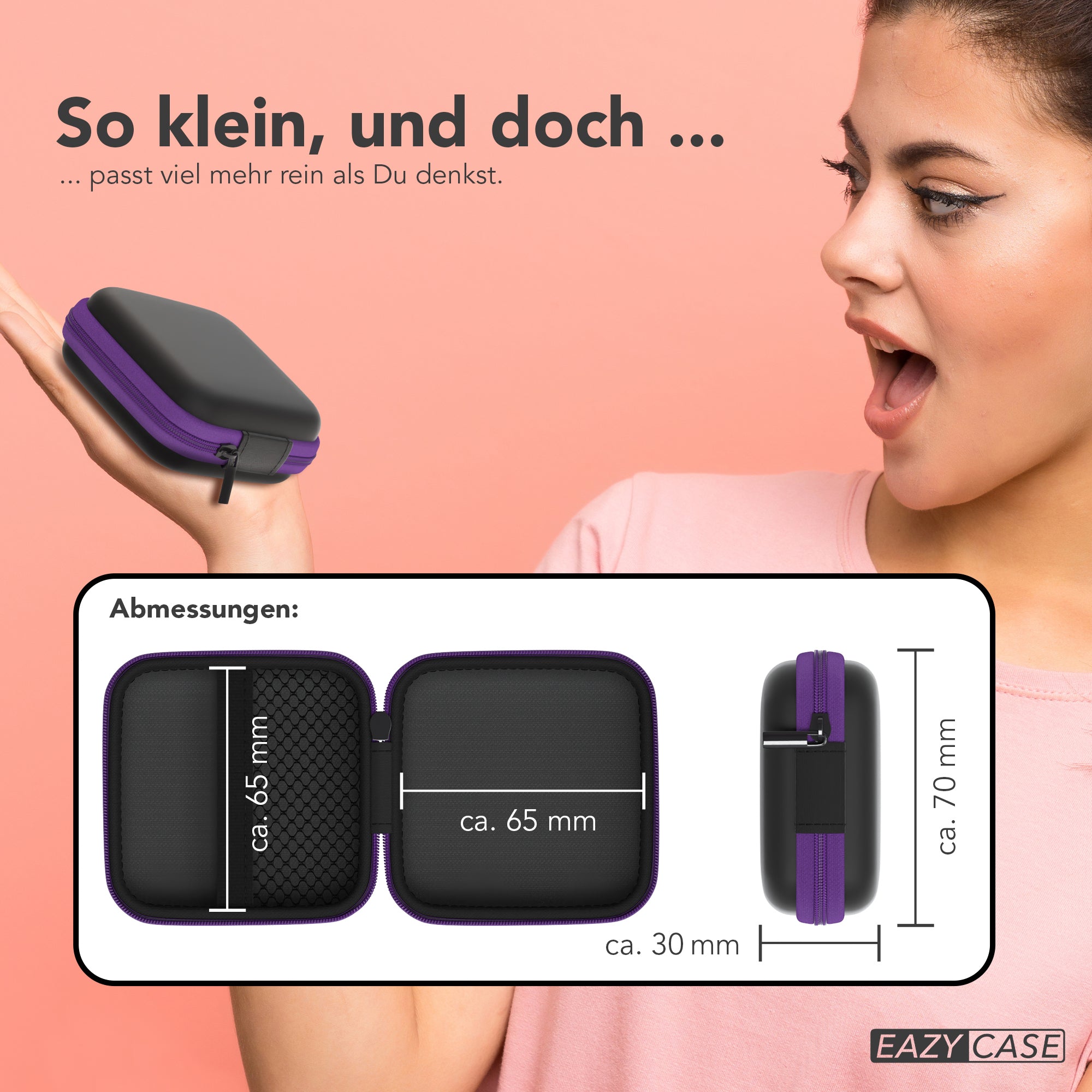 Universal Tasche für In-Ear Kopfhörer mit Netzfach