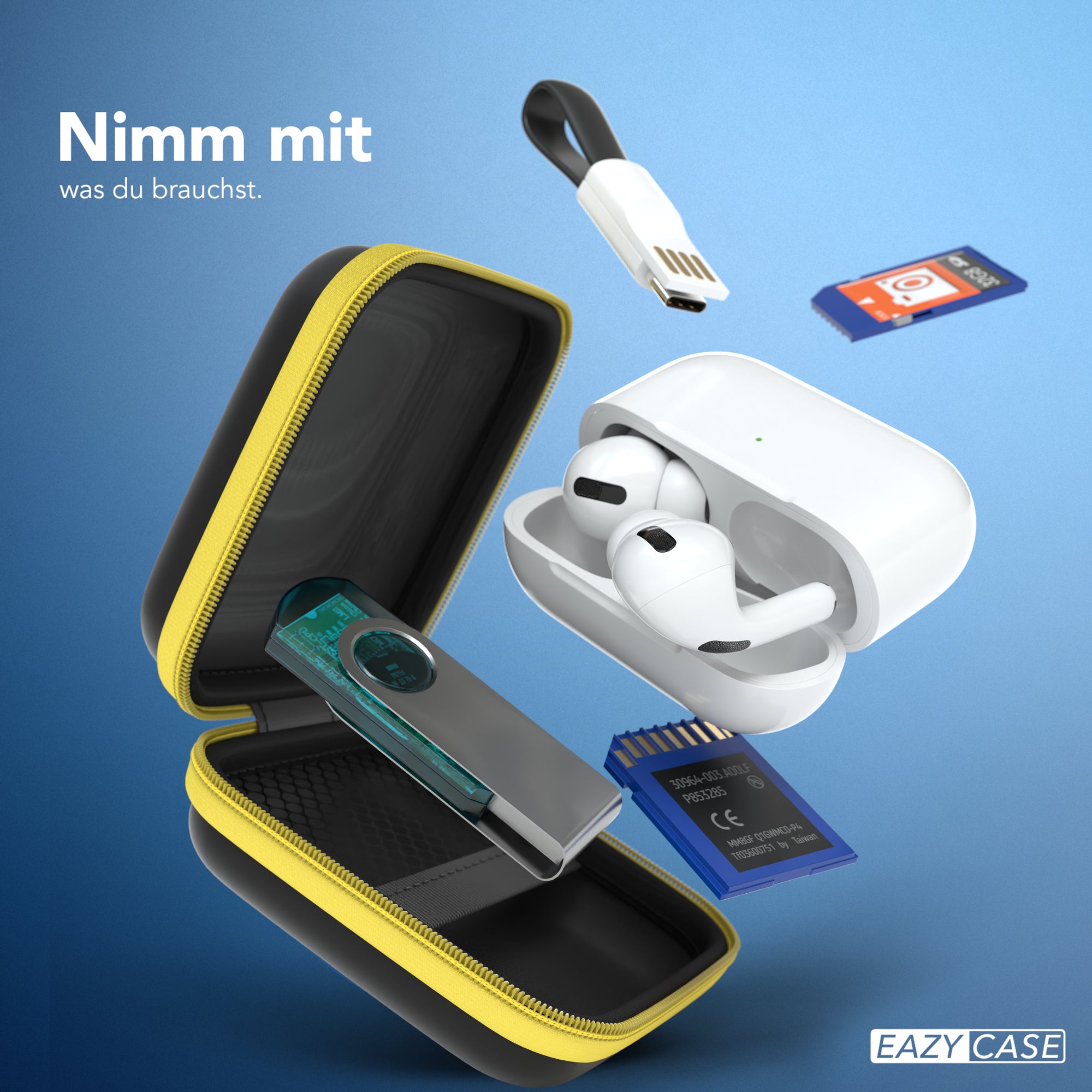 Universal Tasche für In-Ear Kopfhörer mit Netzfach