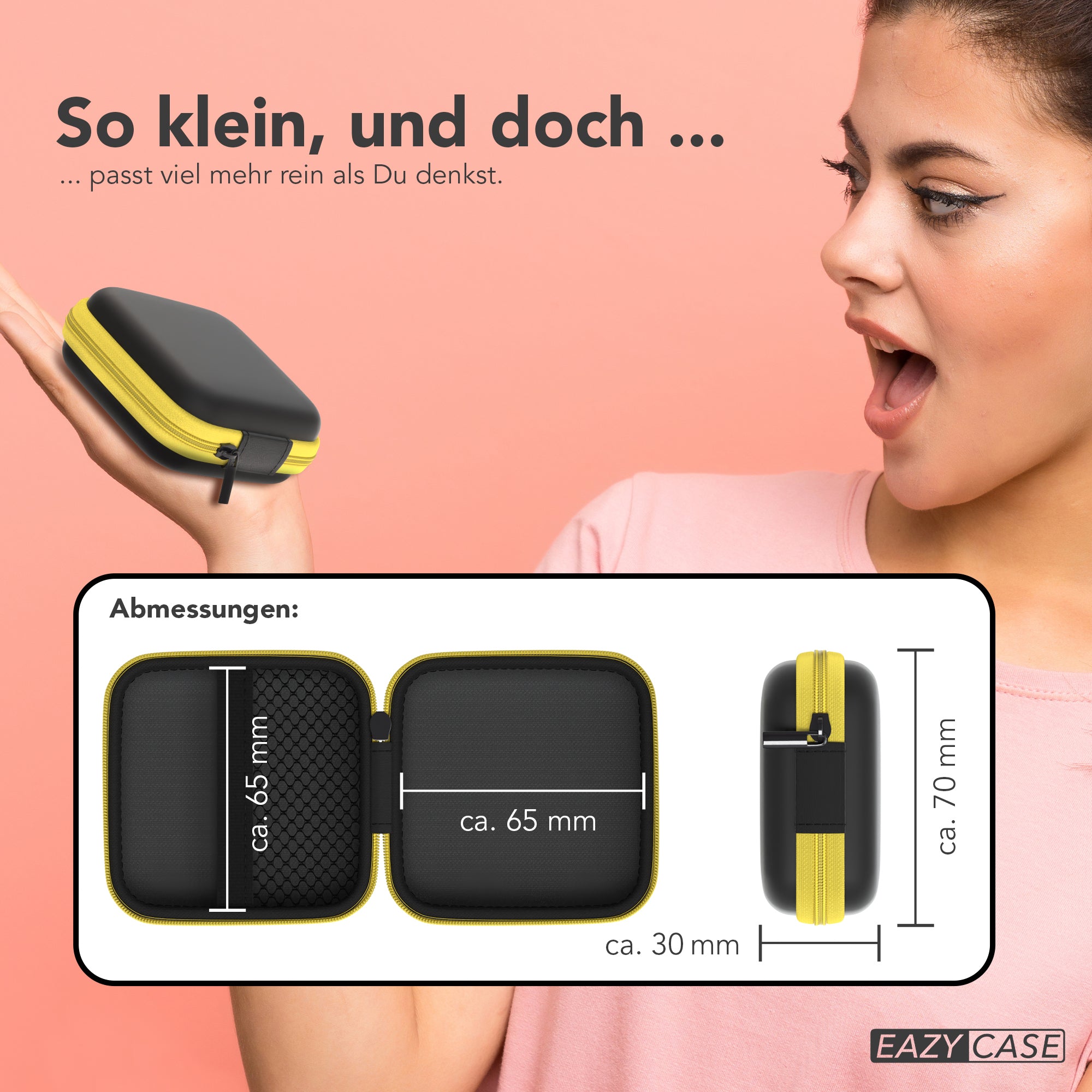Universal Tasche für In-Ear Kopfhörer mit Netzfach