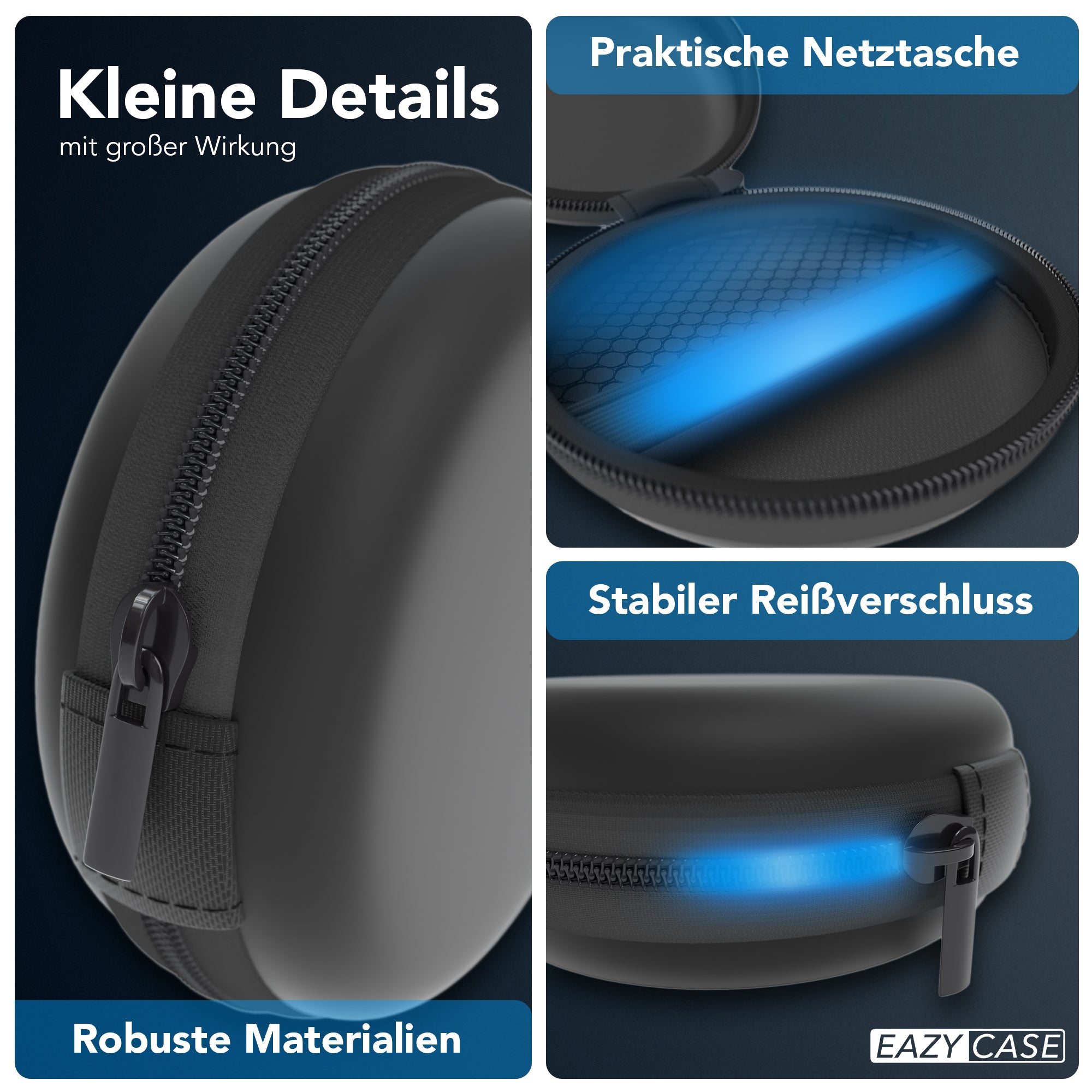 Universal Tasche für In-Ear Kopfhörer mit Netzfach