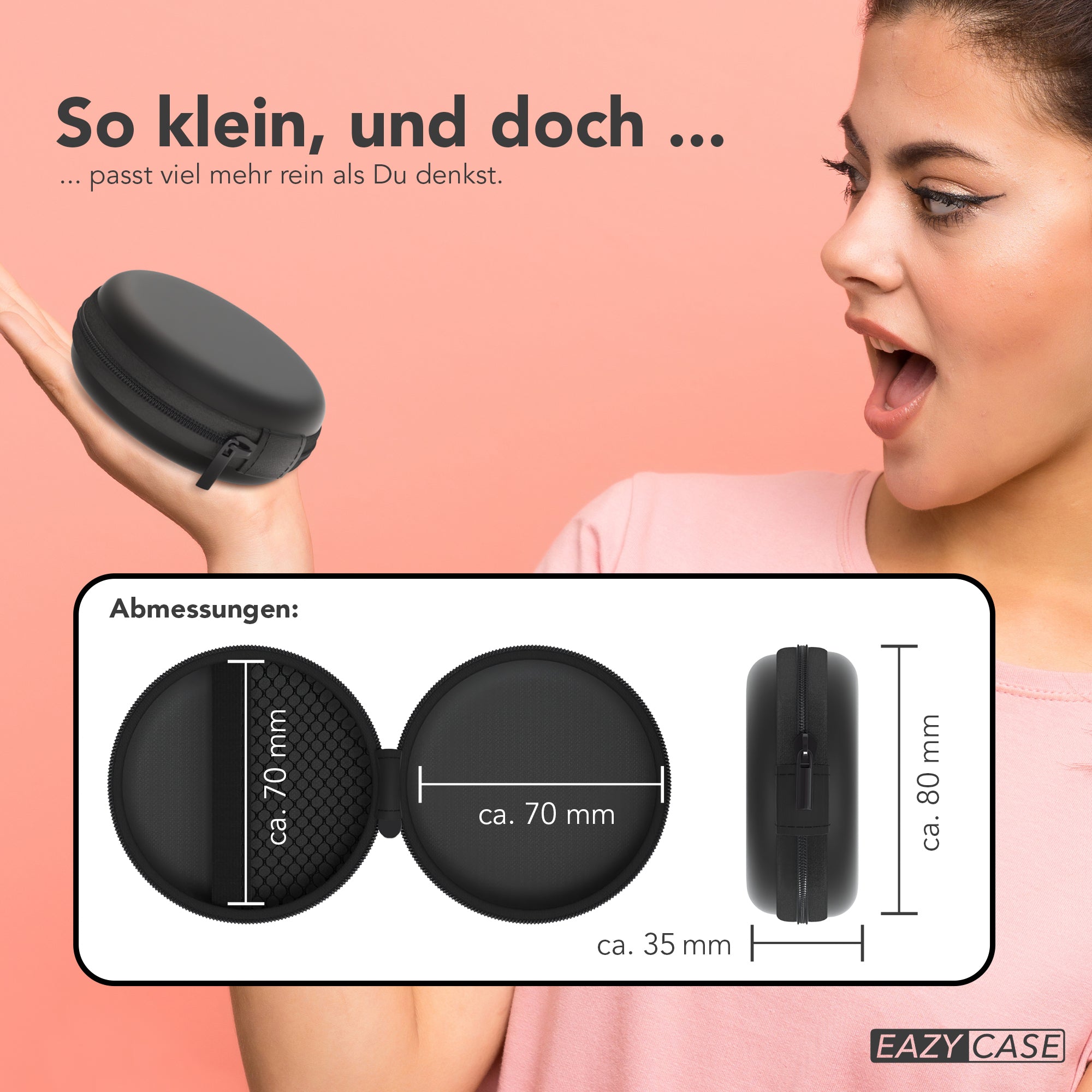 Universal Tasche für In-Ear Kopfhörer mit Netzfach