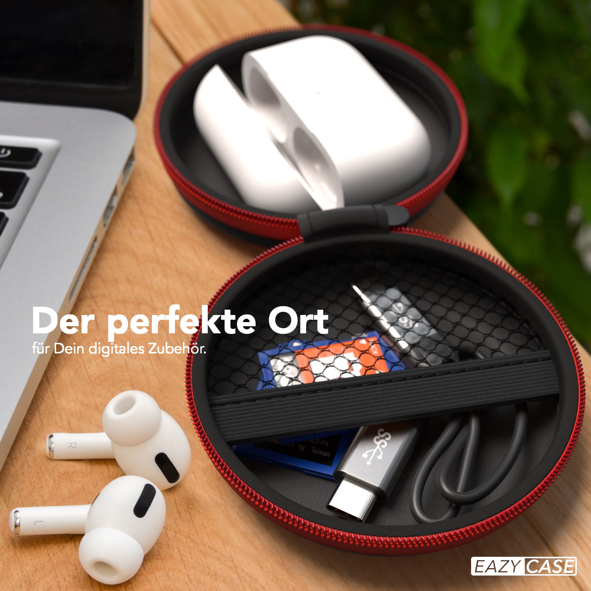 Universal Tasche für In-Ear Kopfhörer mit Netzfach