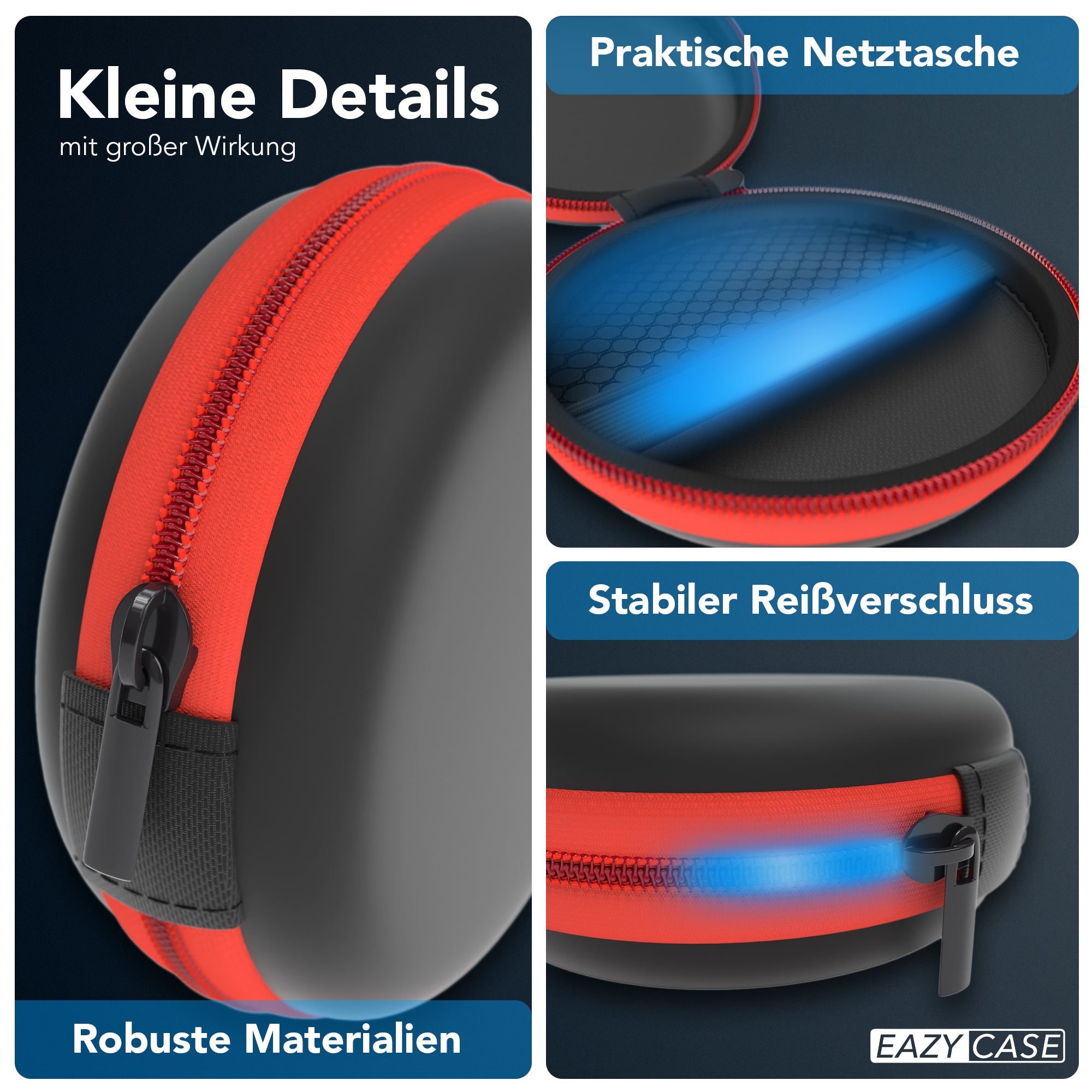 Universal Tasche für In-Ear Kopfhörer mit Netzfach