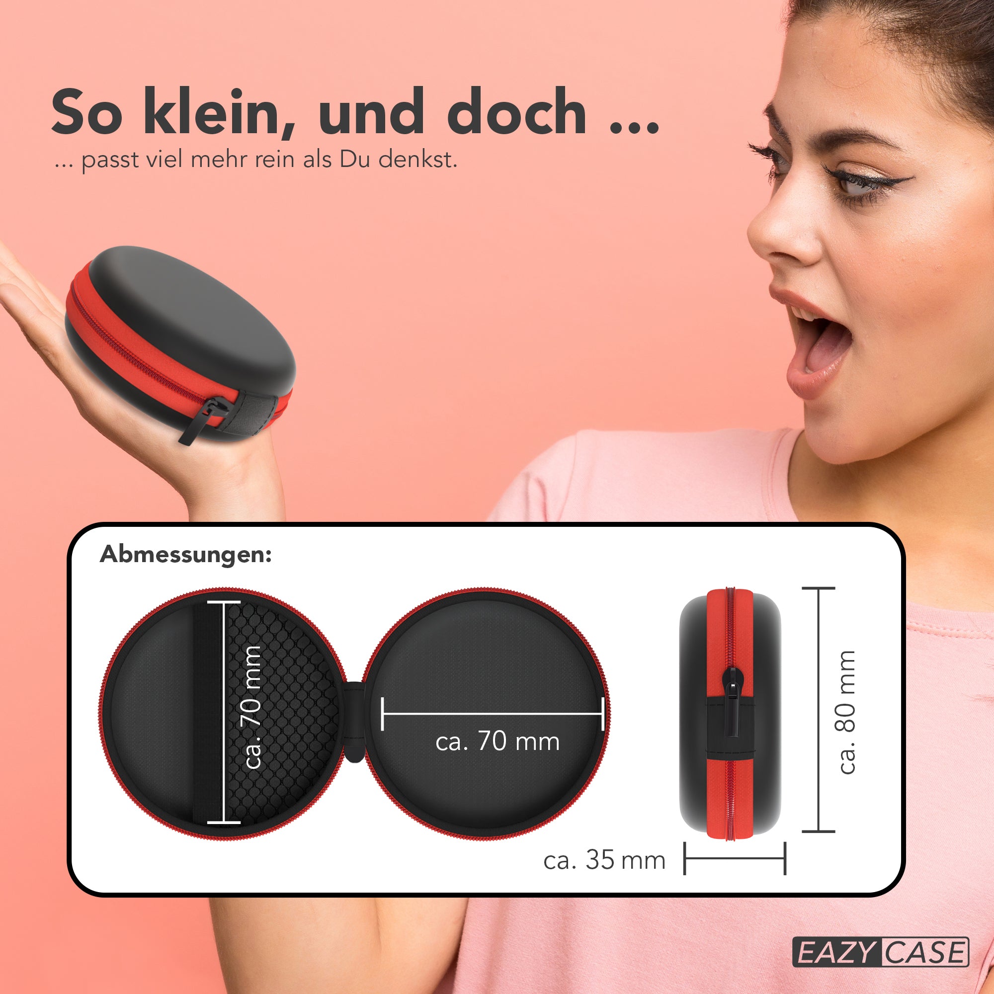 Universal Tasche für In-Ear Kopfhörer mit Netzfach