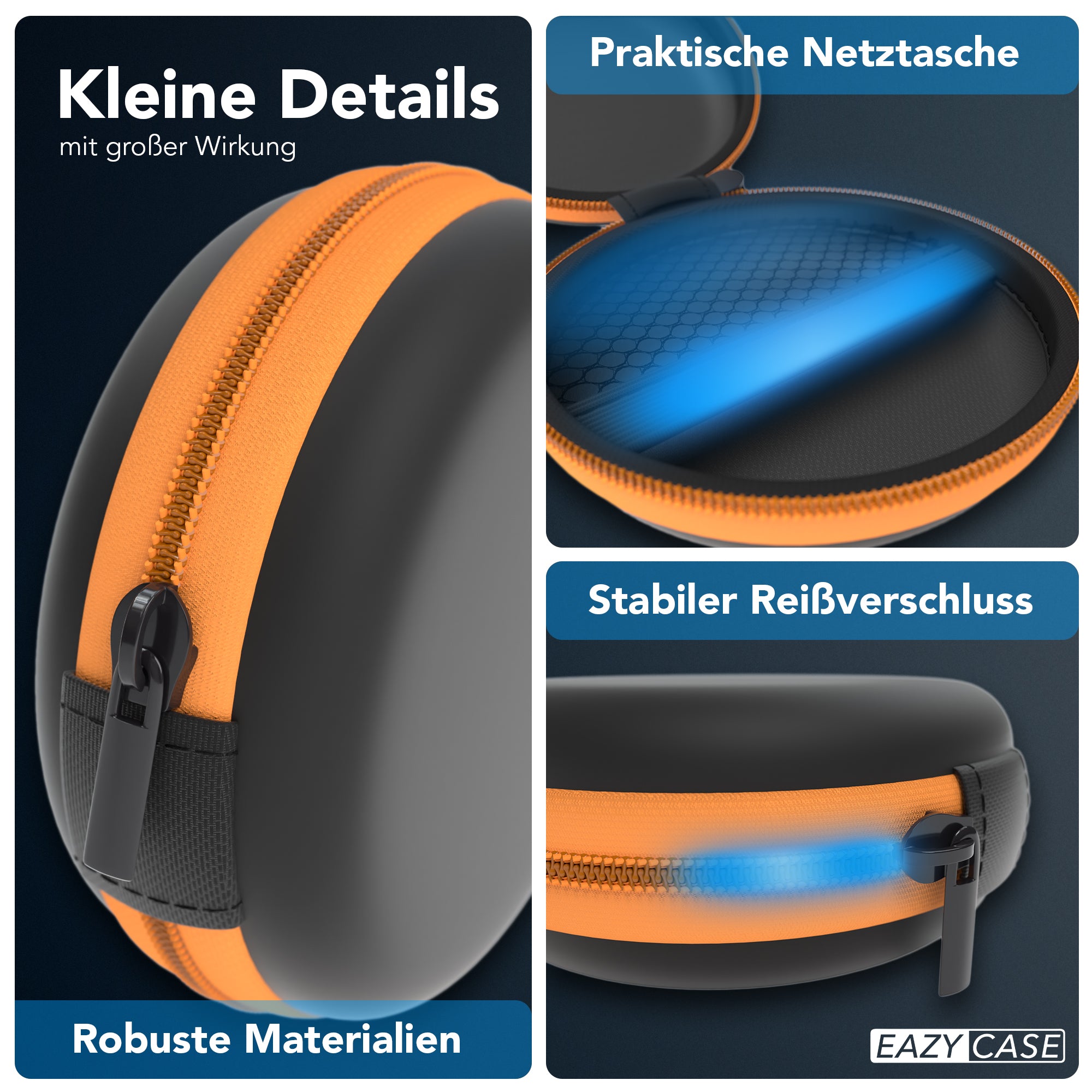 Universal Tasche für In-Ear Kopfhörer mit Netzfach