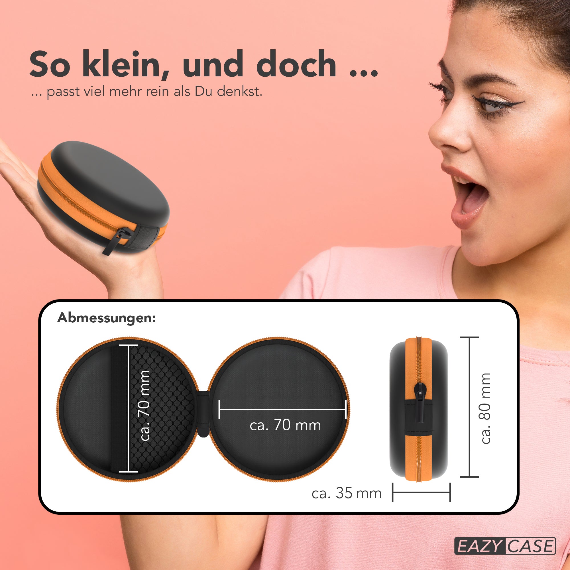 Universal Tasche für In-Ear Kopfhörer mit Netzfach