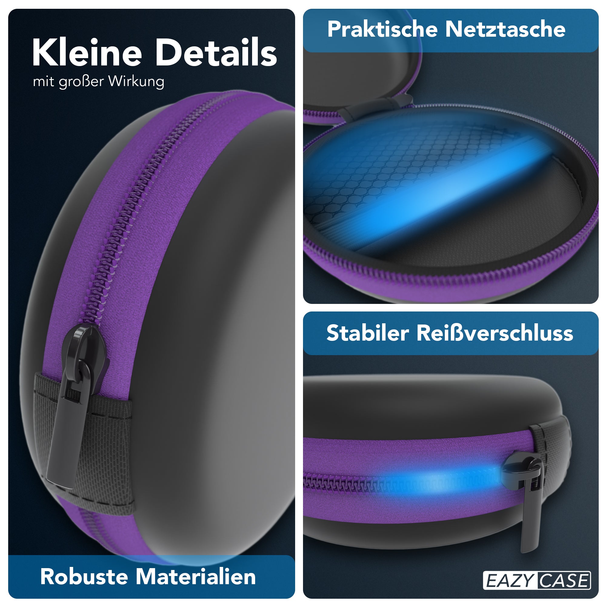 Universal Tasche für In-Ear Kopfhörer mit Netzfach