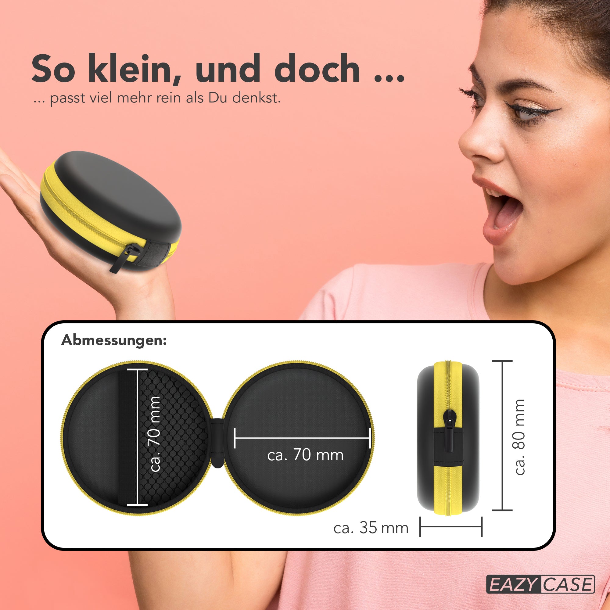 Universal Tasche für In-Ear Kopfhörer mit Netzfach