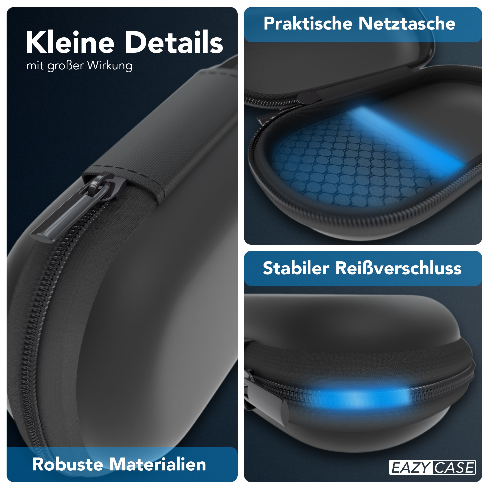 Universal Tasche für In-Ear Kopfhörer mit Netzfach