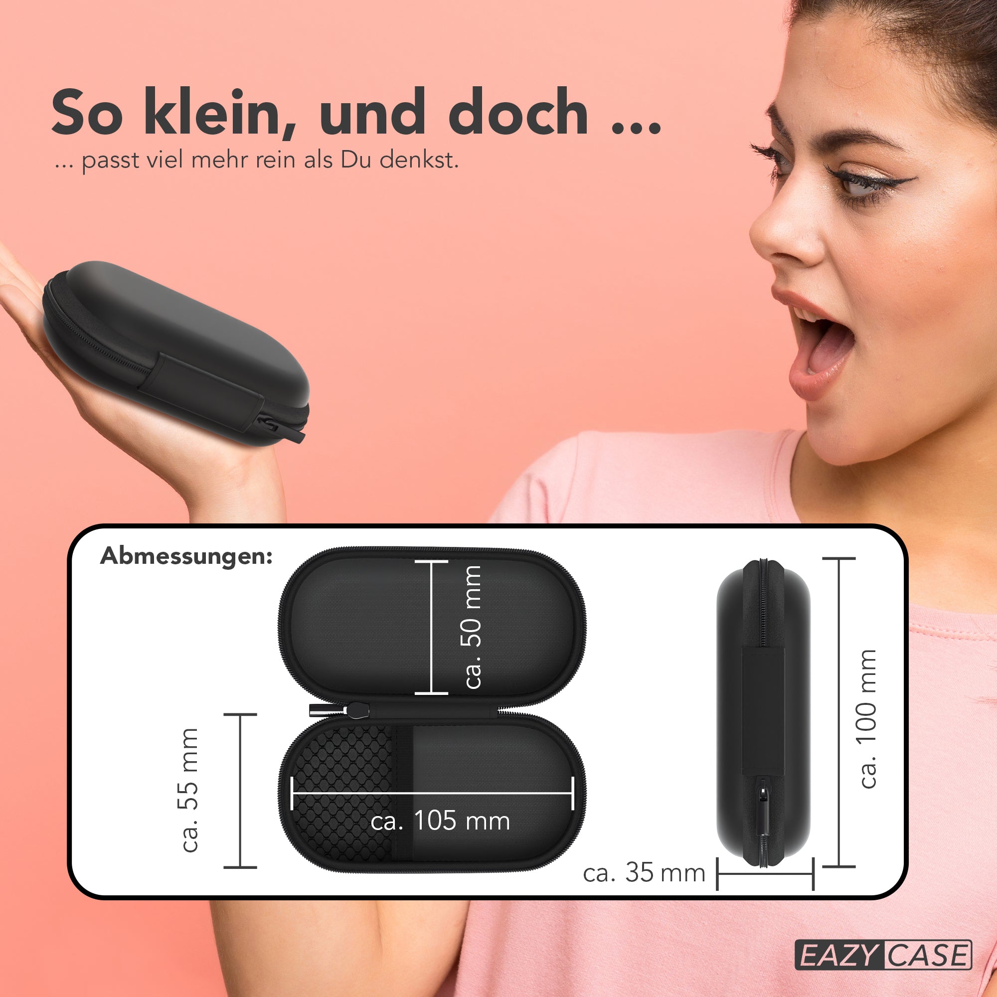 Universal Tasche für In-Ear Kopfhörer mit Netzfach
