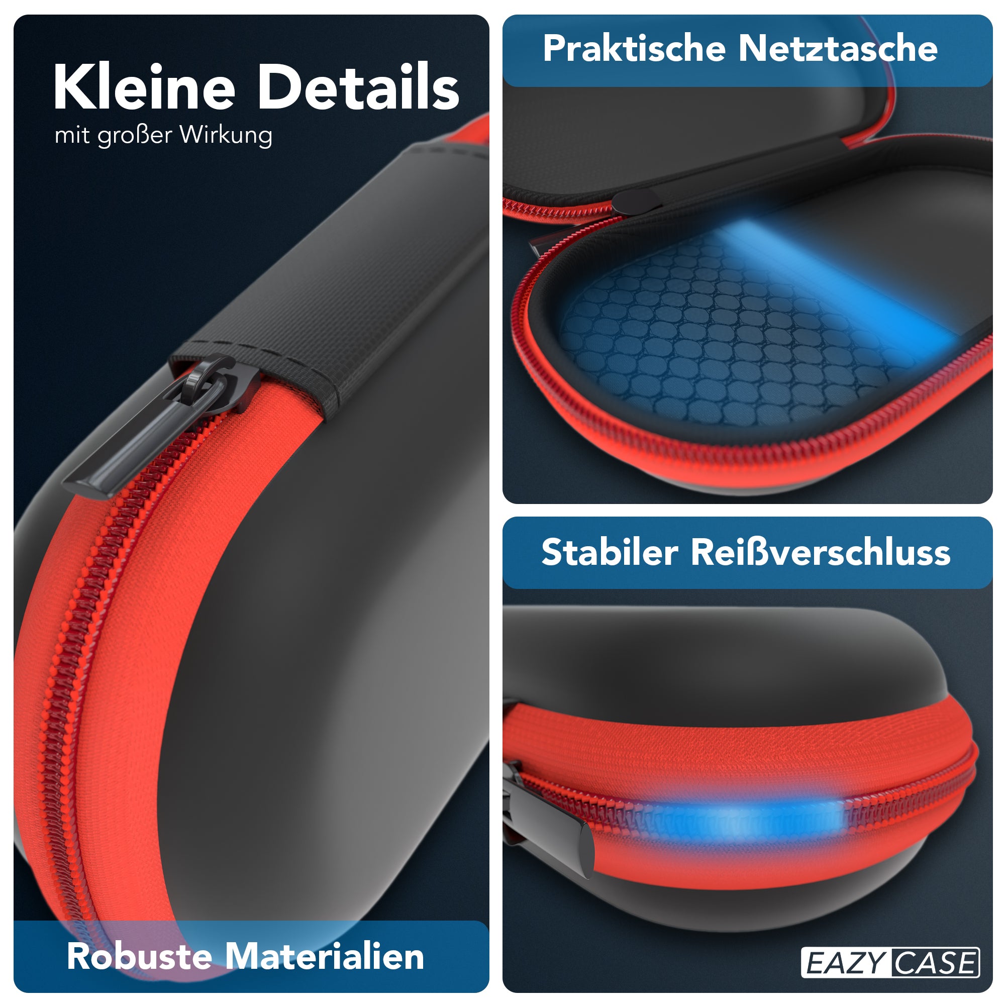 Universal Tasche für In-Ear Kopfhörer mit Netzfach