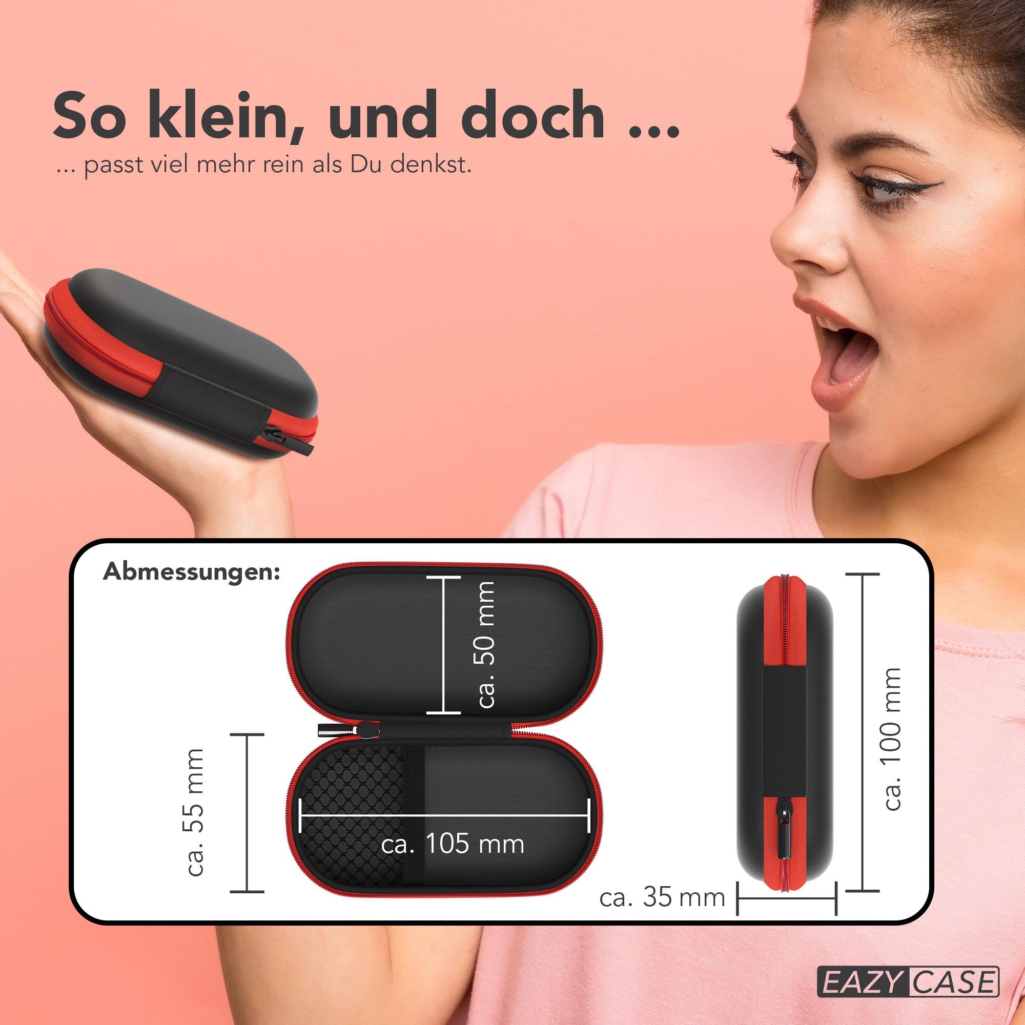 Universal Tasche für In-Ear Kopfhörer mit Netzfach
