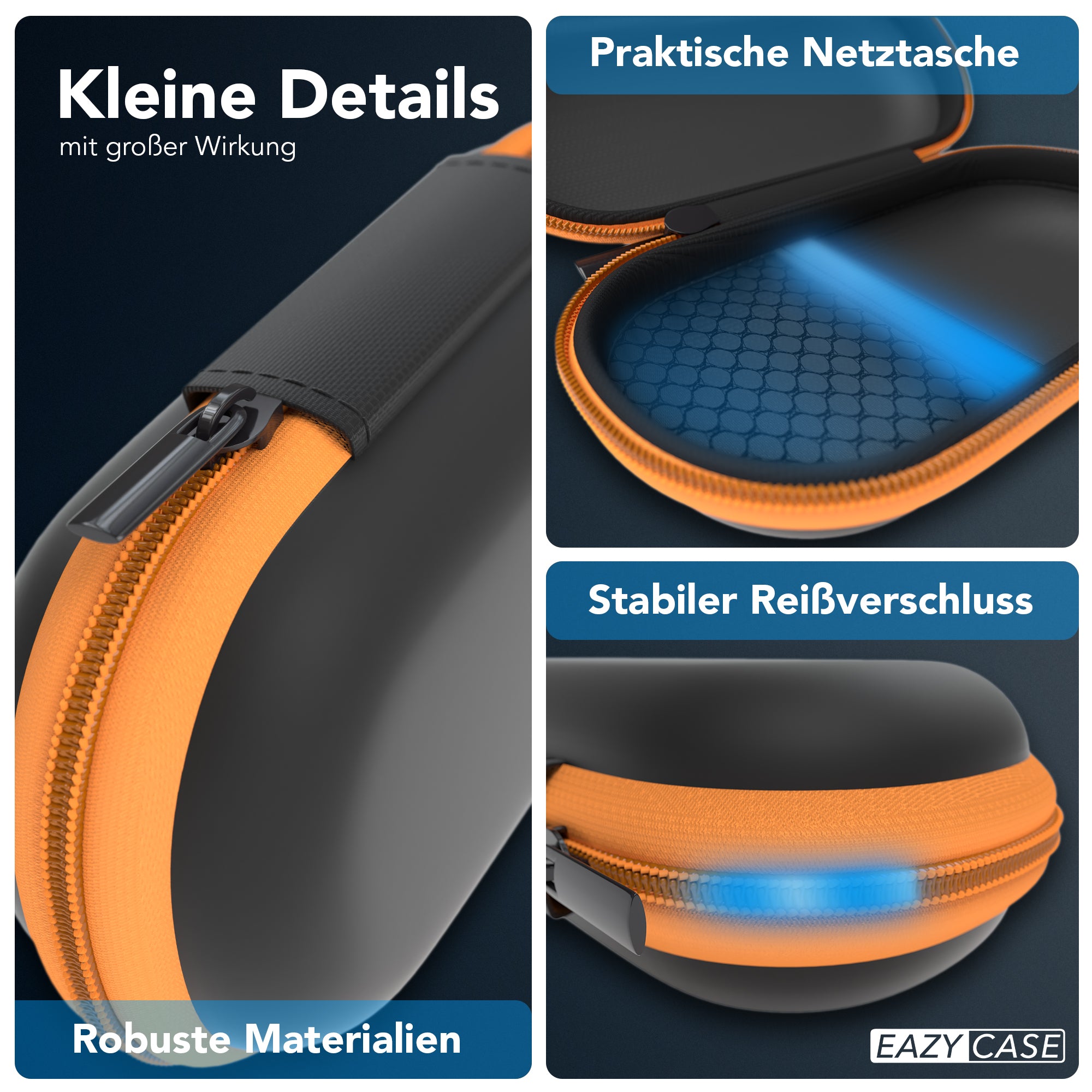 Universal Tasche für In-Ear Kopfhörer mit Netzfach