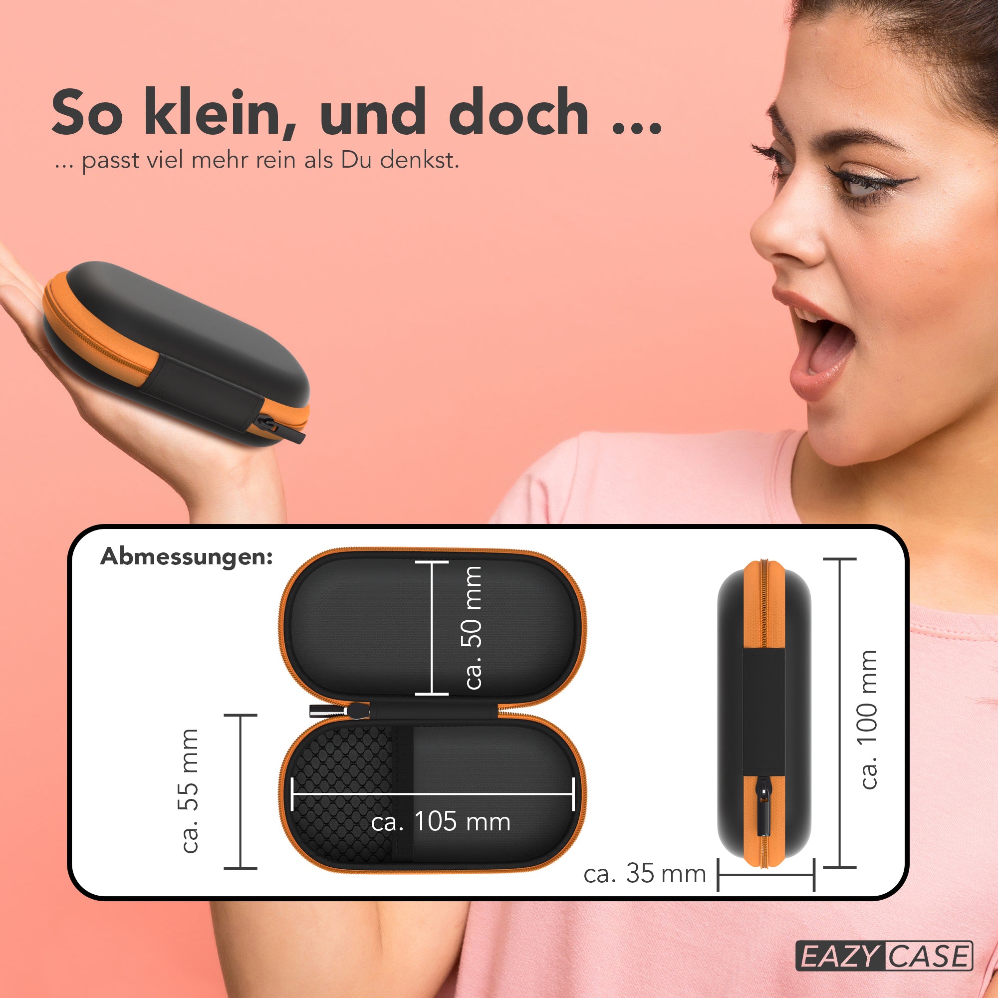 Universal Tasche für In-Ear Kopfhörer mit Netzfach