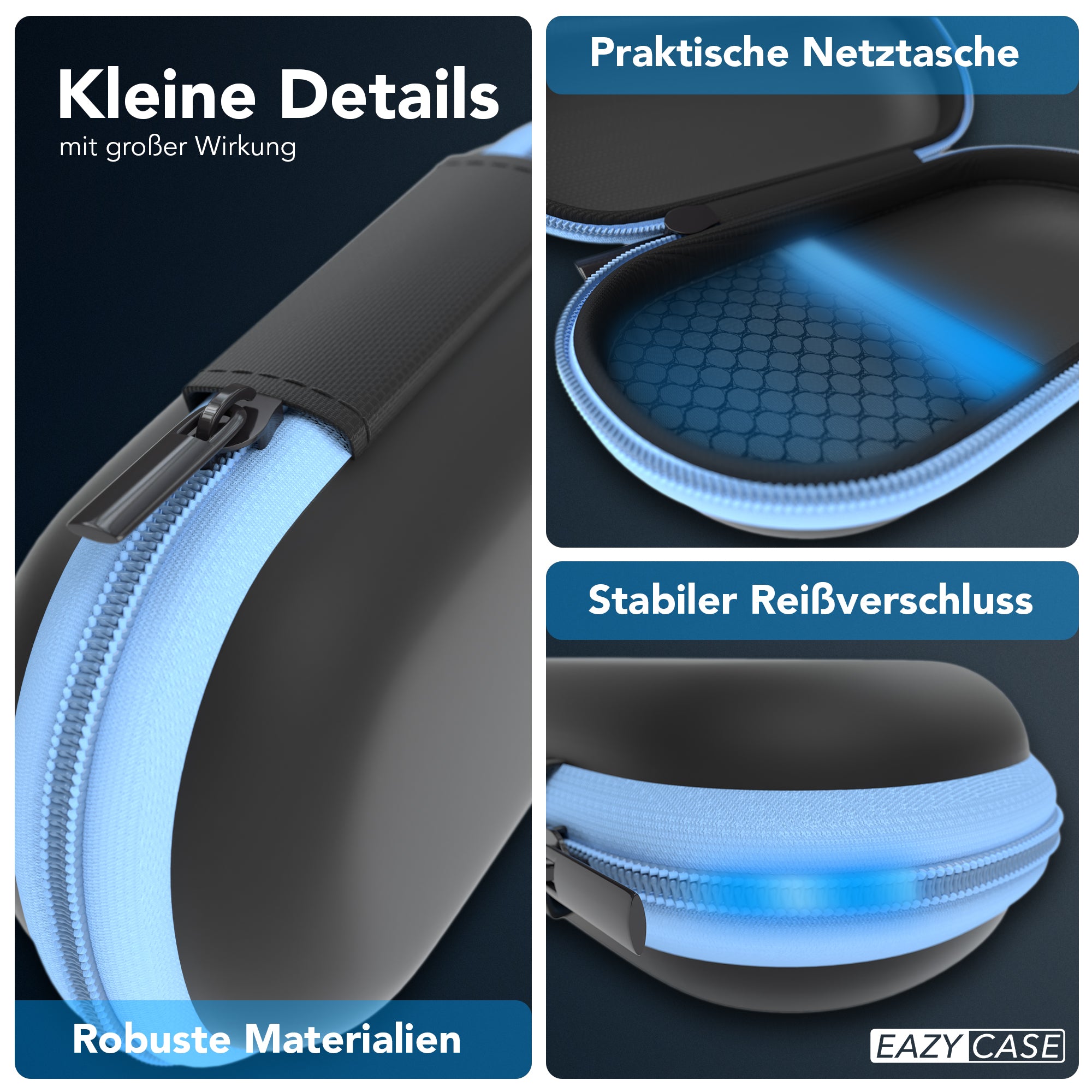 Universal Tasche für In-Ear Kopfhörer mit Netzfach