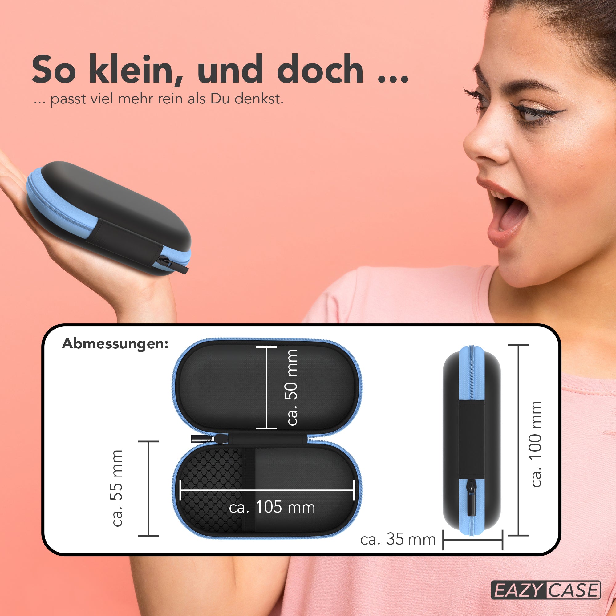 Universal Tasche für In-Ear Kopfhörer mit Netzfach