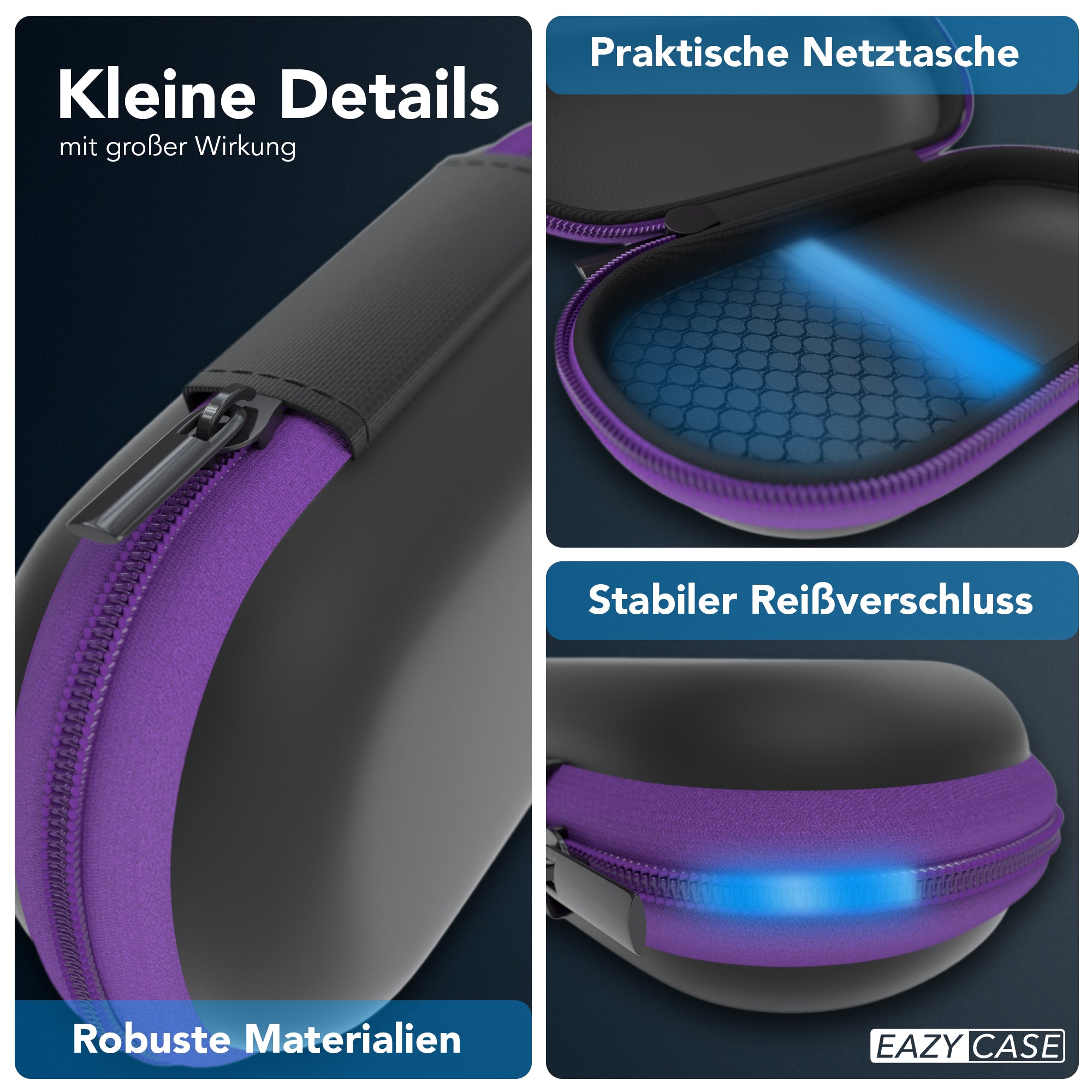 Universal Tasche für In-Ear Kopfhörer mit Netzfach