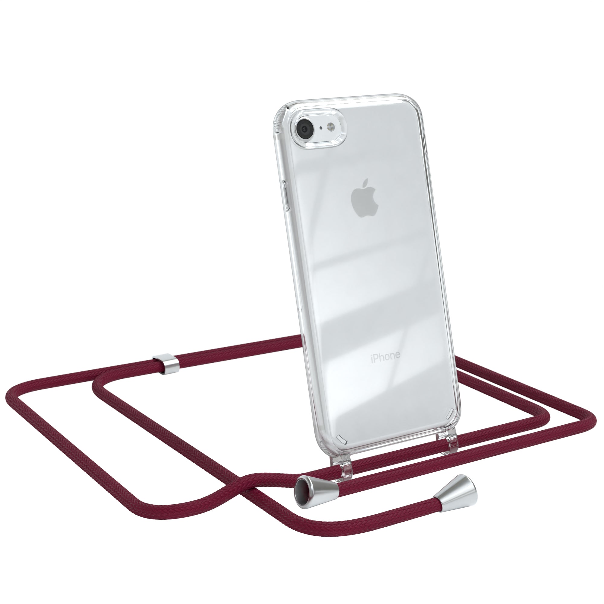 iPhone SE 2022 / 2020 / 8 / 7 transparente Hülle + Kordel