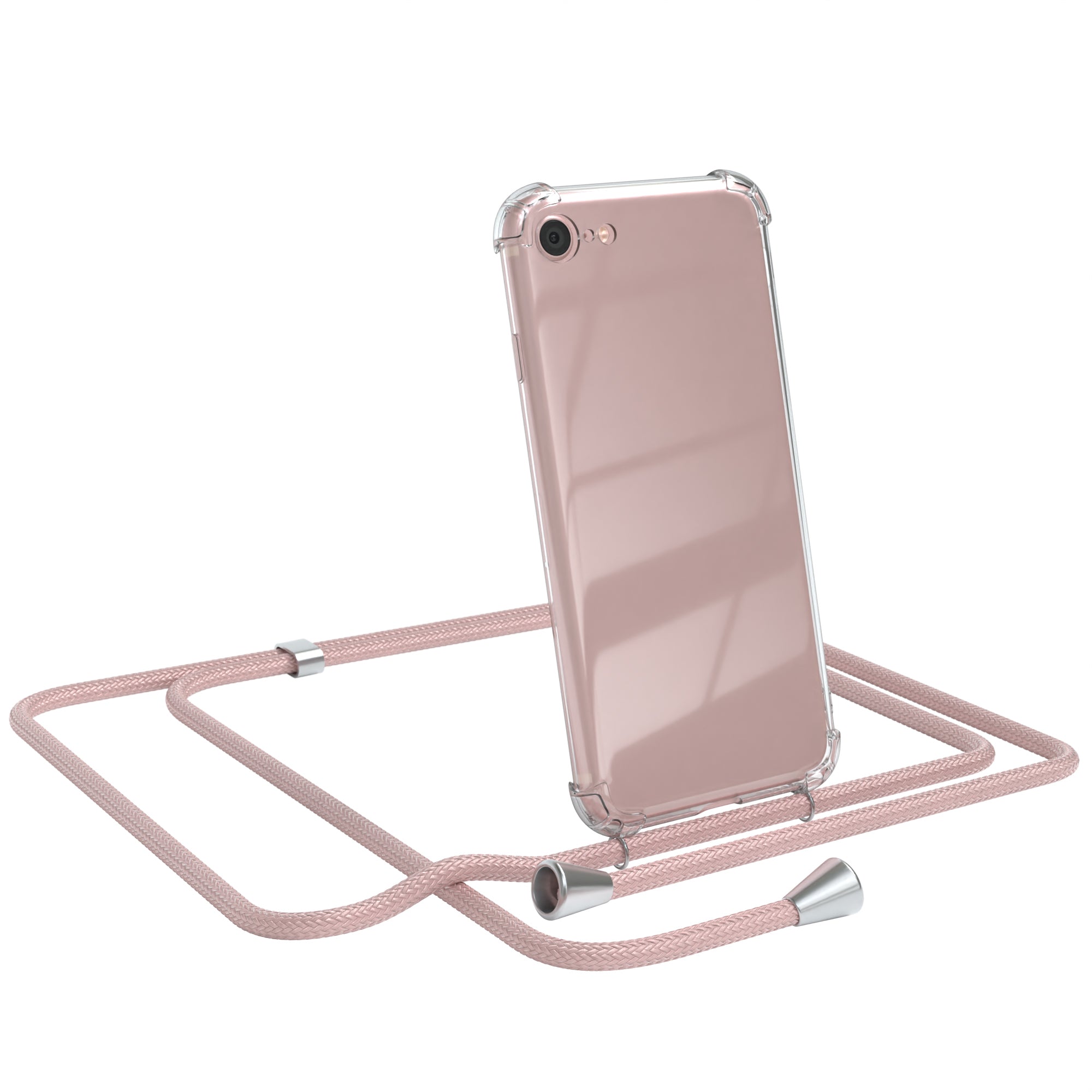 iPhone SE 2022 / 2020 / 8 / 7 transparente Hülle + Kordel