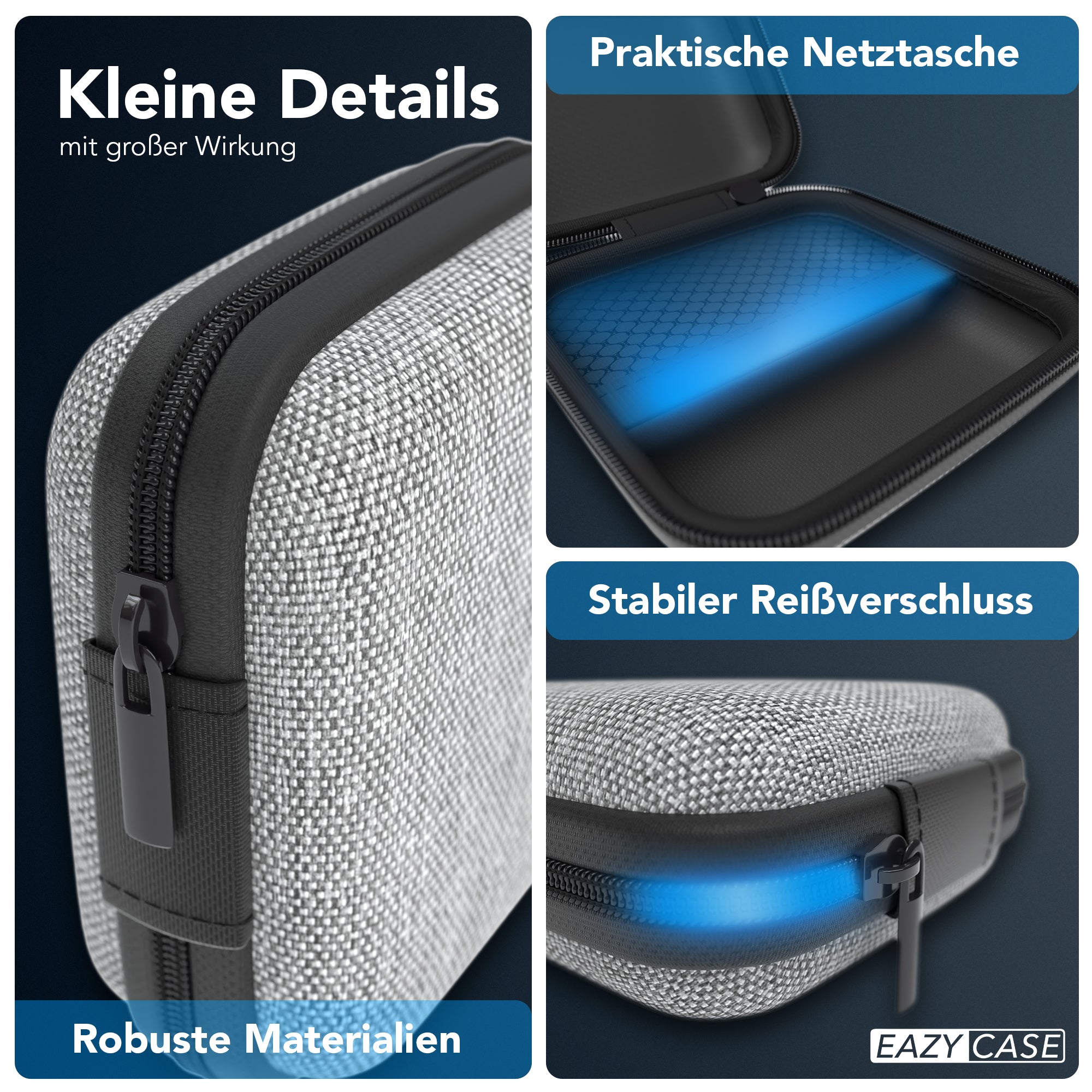 Universal Tasche für In-Ear Kopfhörer mit Netzfach