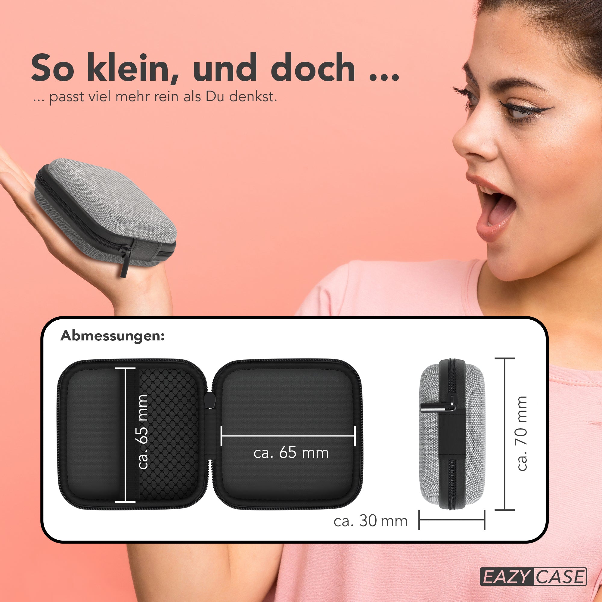 Universal Tasche für In-Ear Kopfhörer mit Netzfach