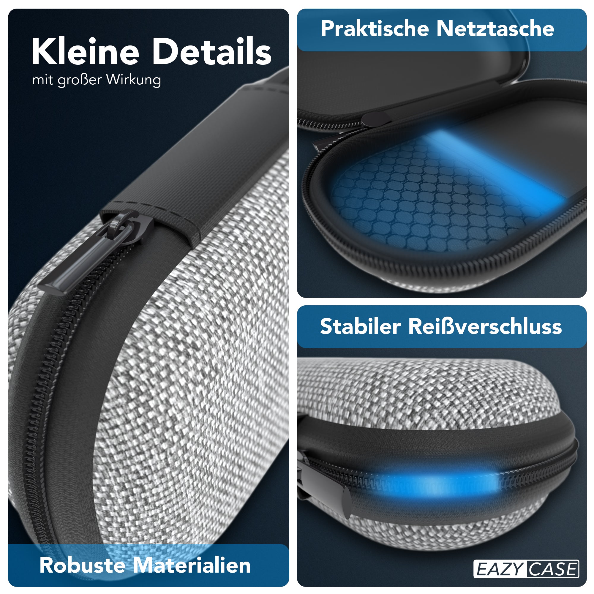 Universal Tasche für In-Ear Kopfhörer mit Netzfach