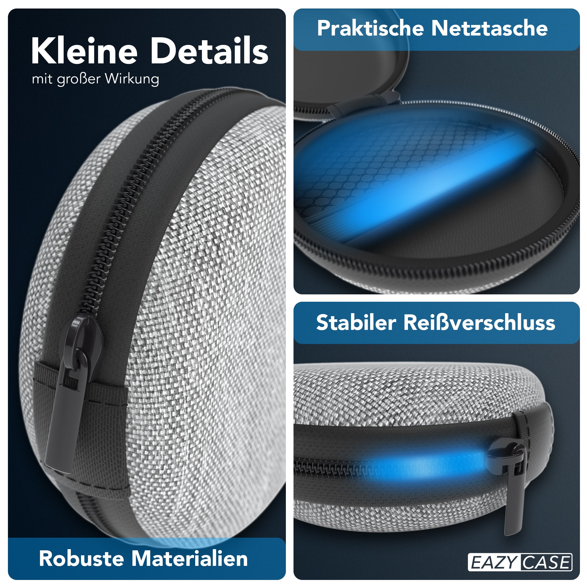 Universal Tasche für In-Ear Kopfhörer mit Netzfach