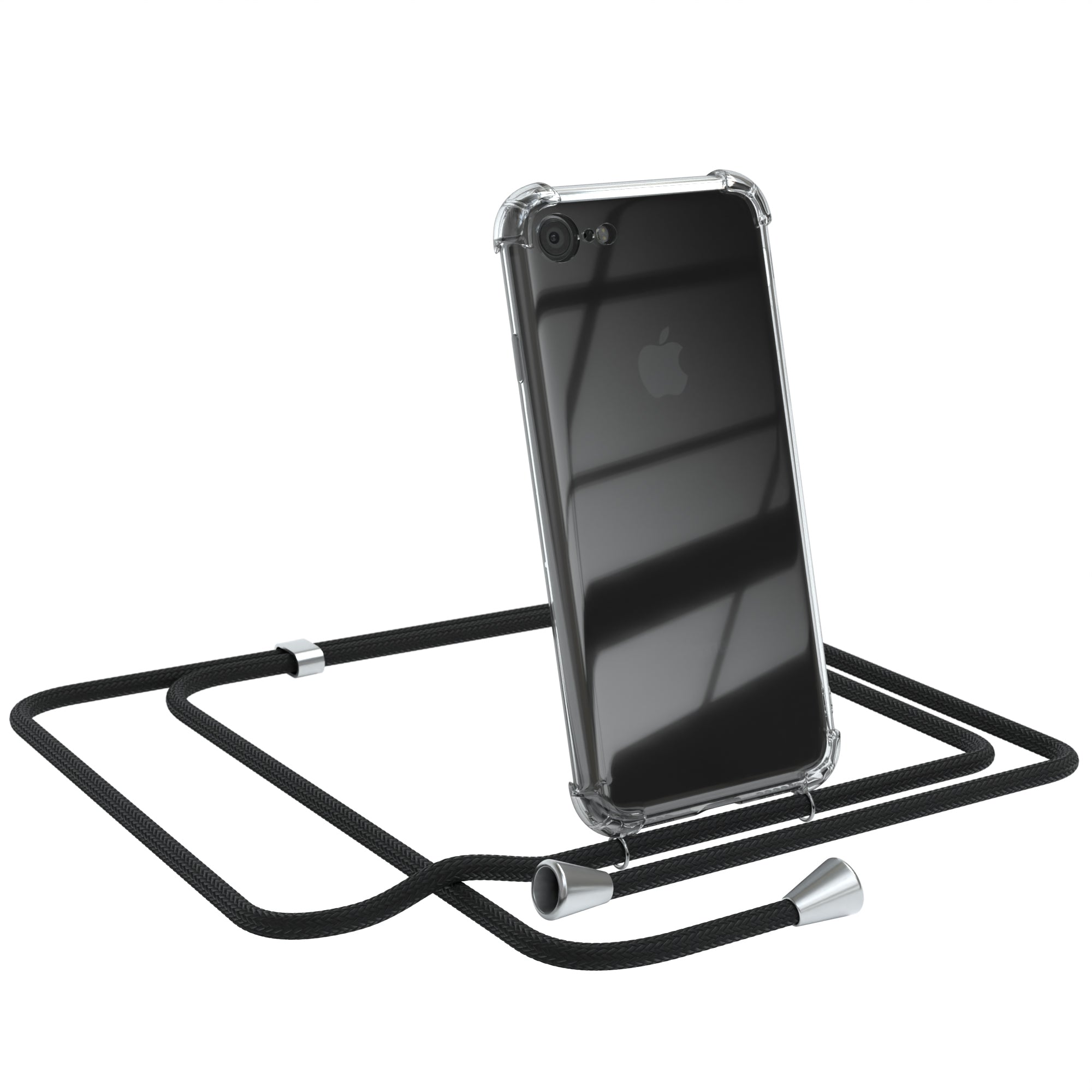 iPhone SE 2022 / 2020 / 8 / 7 transparente Hülle + Kordel