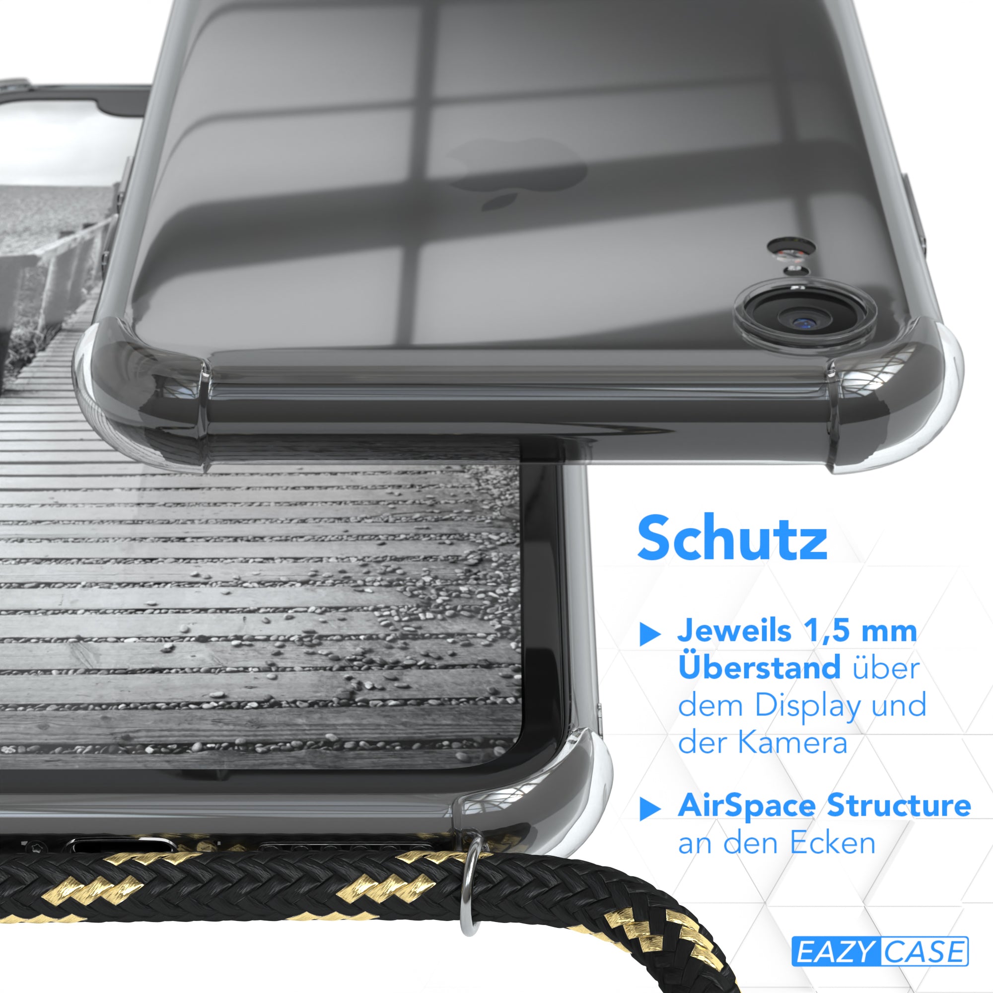 iPhone XR transparente Hülle + Kordel