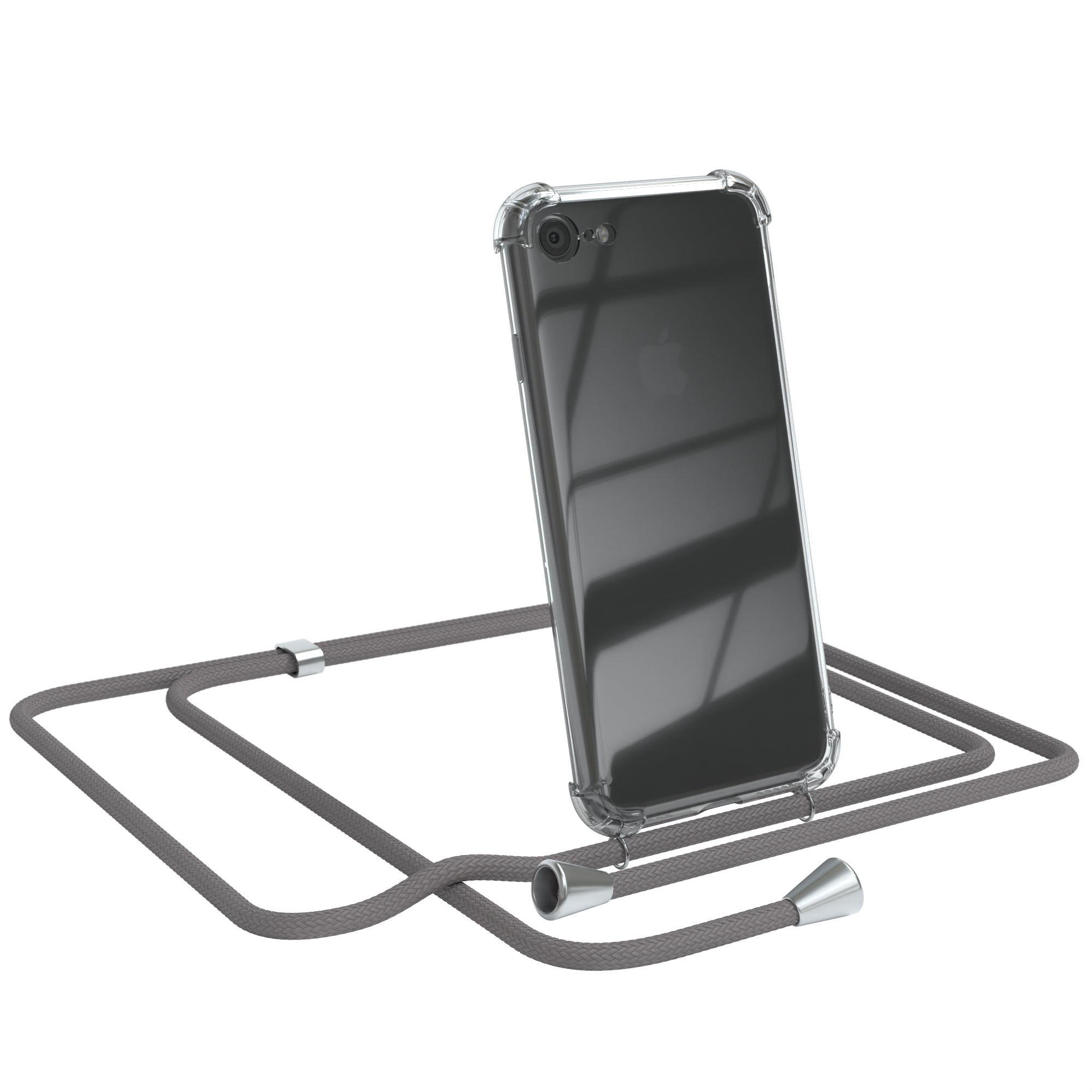 iPhone SE 2022 / 2020 / 8 / 7 transparente Hülle + Kordel