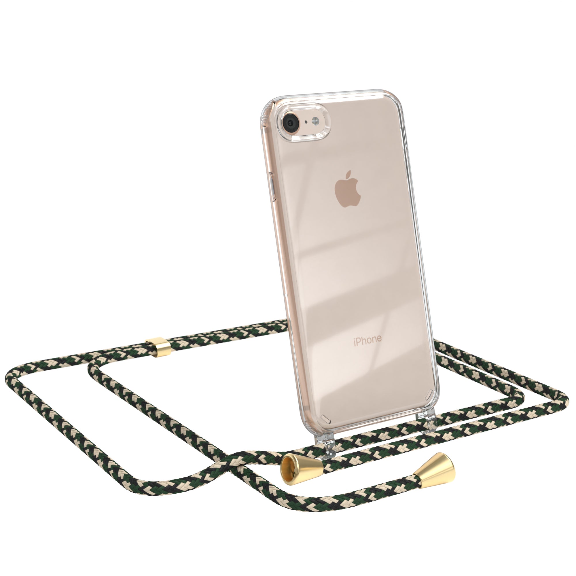 iPhone SE 2022 / 2020 / 8 / 7 transparente Hülle + Kordel