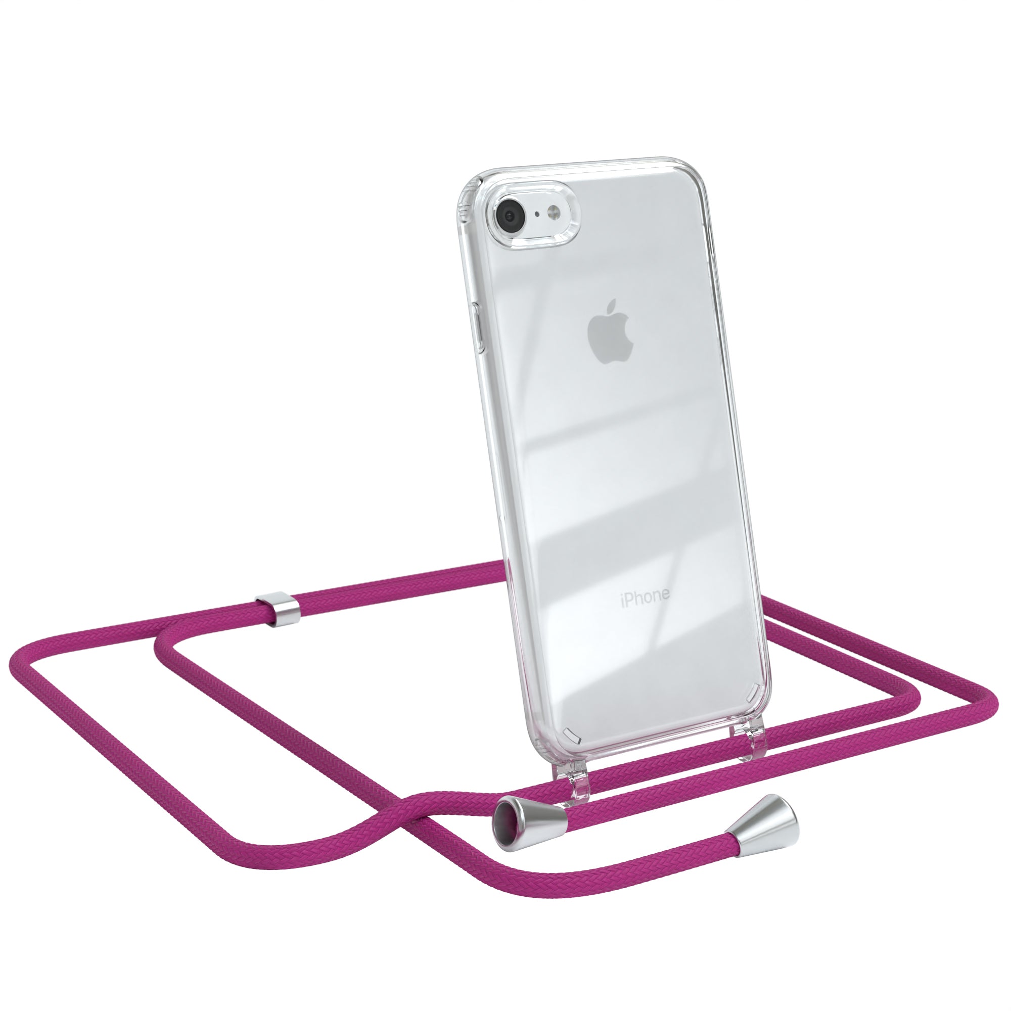 iPhone SE 2022 / 2020 / 8 / 7 transparente Hülle + Kordel