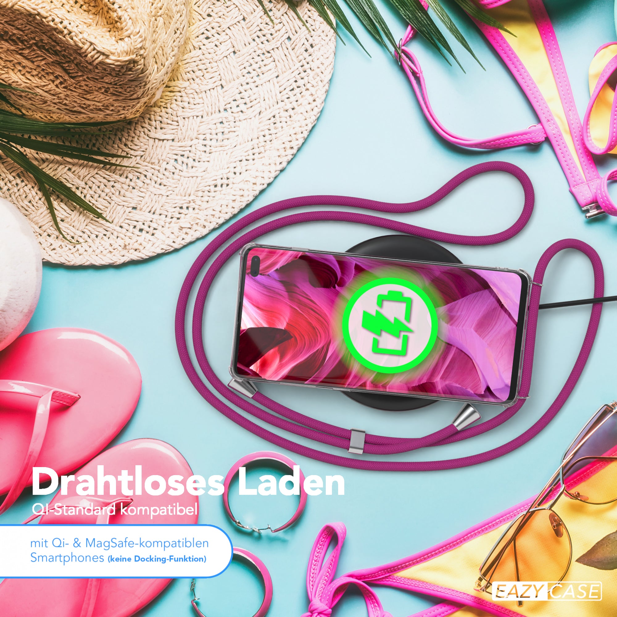 Galaxy S10 Plus transparente Hülle + Kordel