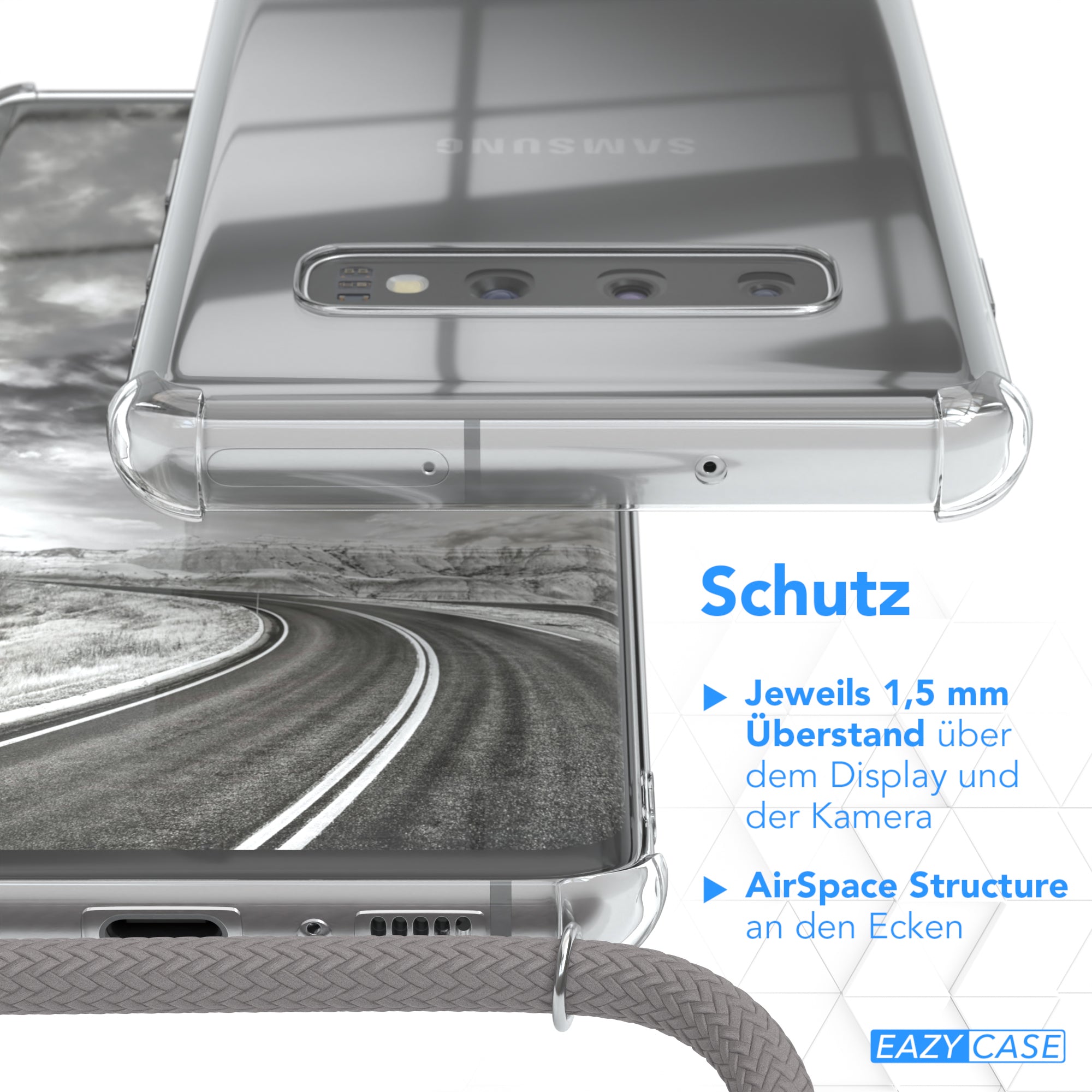 Galaxy S10 transparente Hülle + Kordel