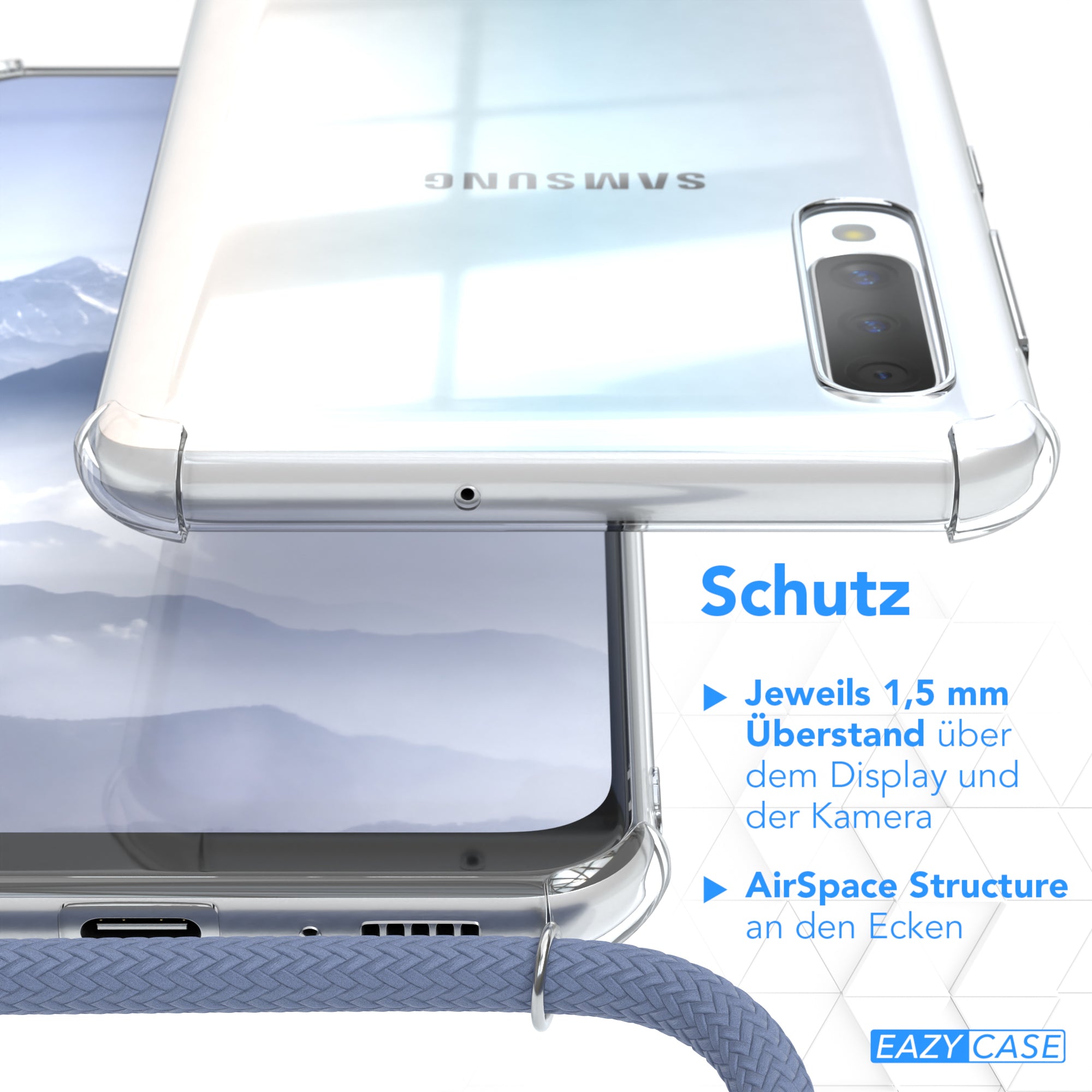 Galaxy A50 / A30s / A50s transparente Hülle + Kordel