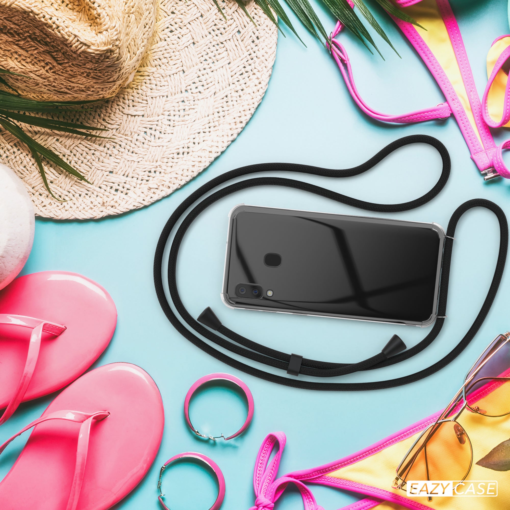 Galaxy A40 transparente Hülle + Kordel