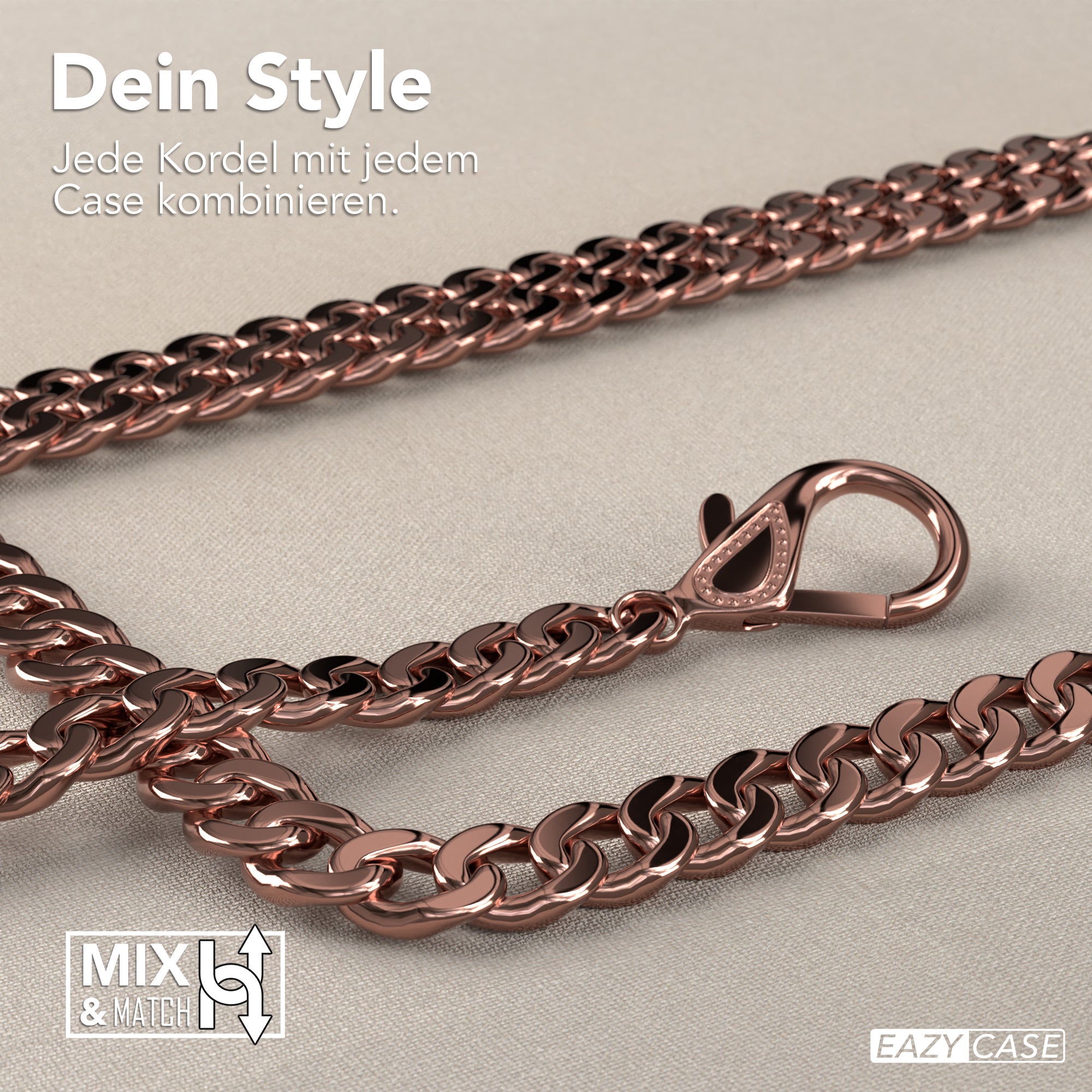 Galaxy S10e Hülle mit Metallkette + Schwarze Kordel