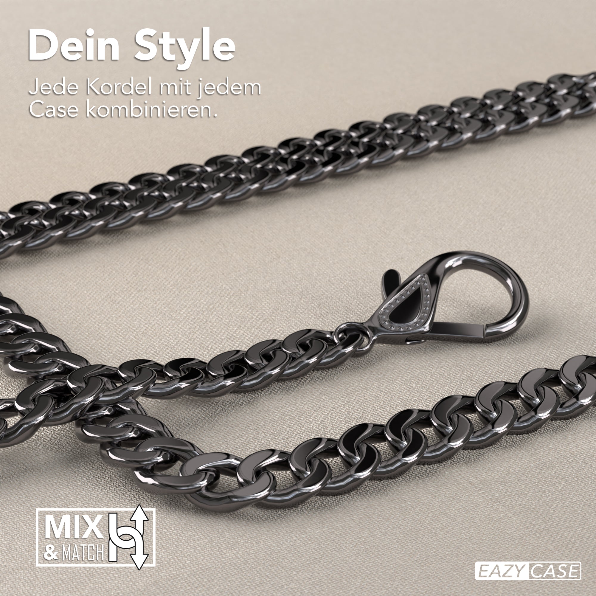 Xiaomi Redmi Note 10 5G Hülle mit Metallkette + Schwarze Kordel