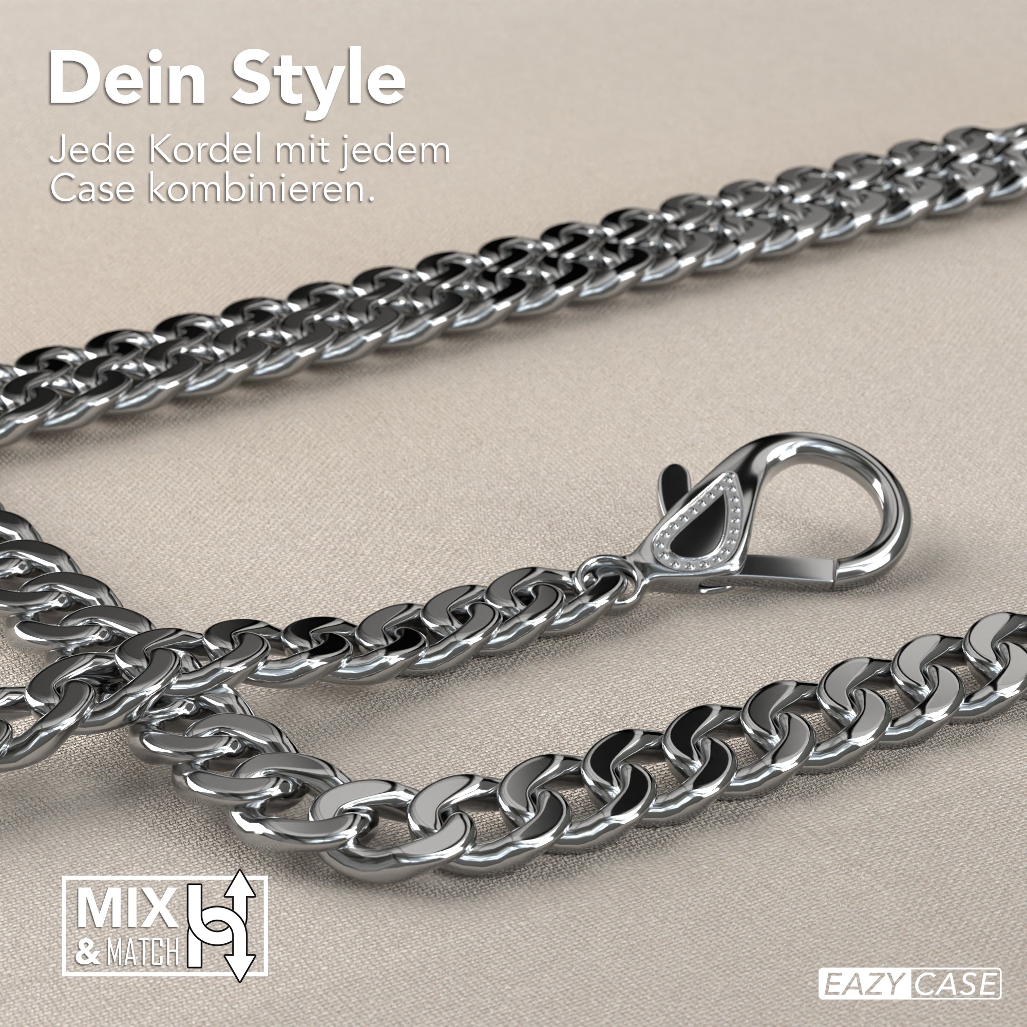 Galaxy M11 Hülle mit Metallkette + Schwarze Kordel