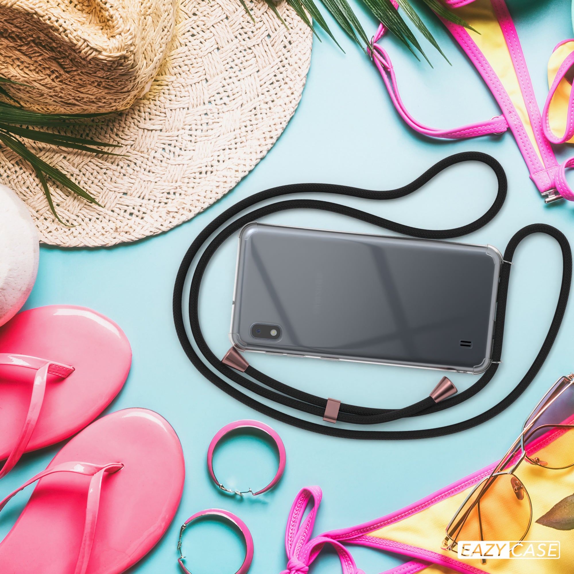 Galaxy A10 transparente Hülle + Kordel