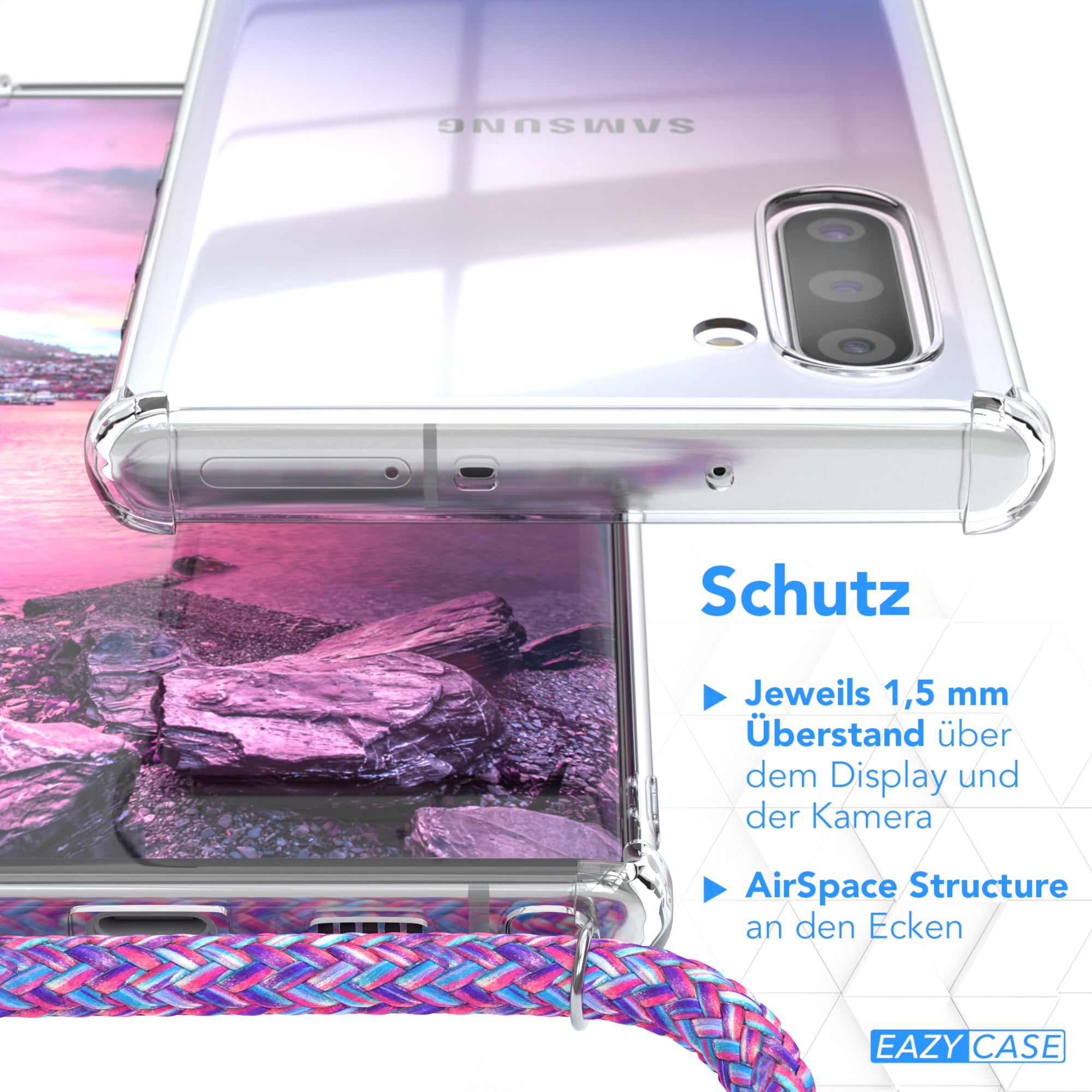 Galaxy Note 10 transparente Hülle + Kordel