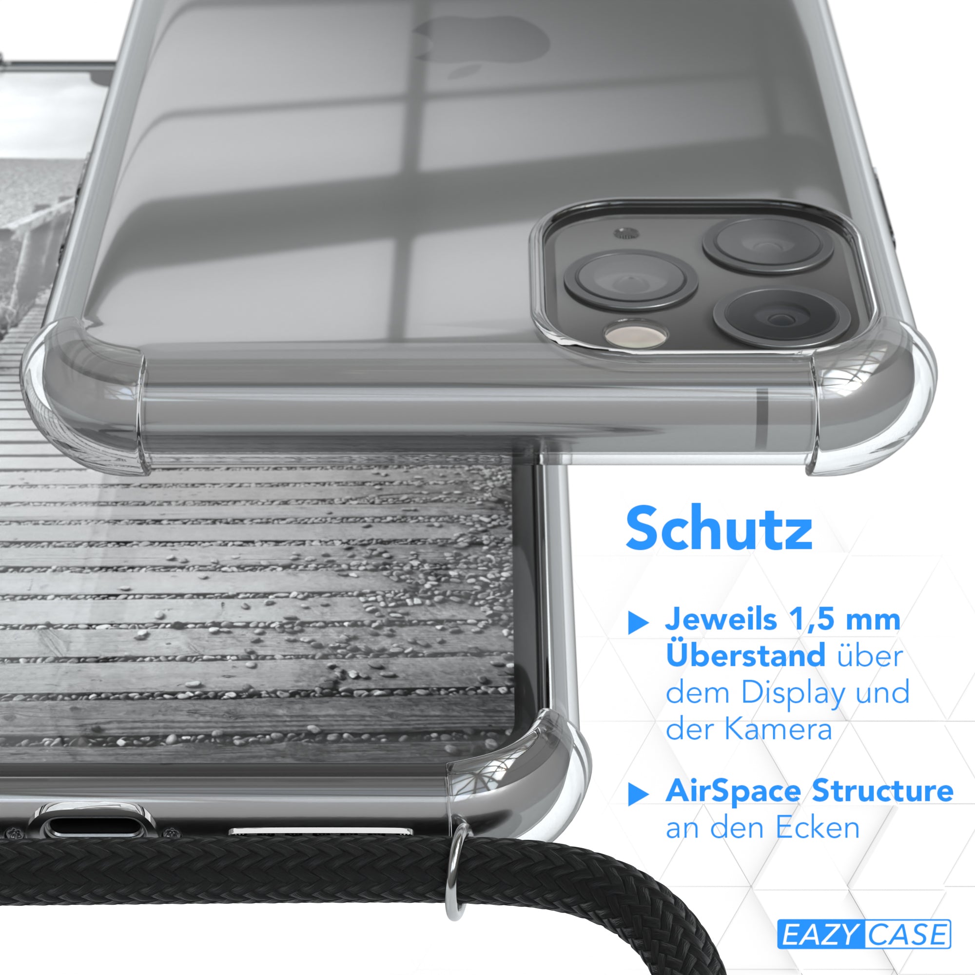 iPhone 11 Pro Max transparente Hülle + Kordel