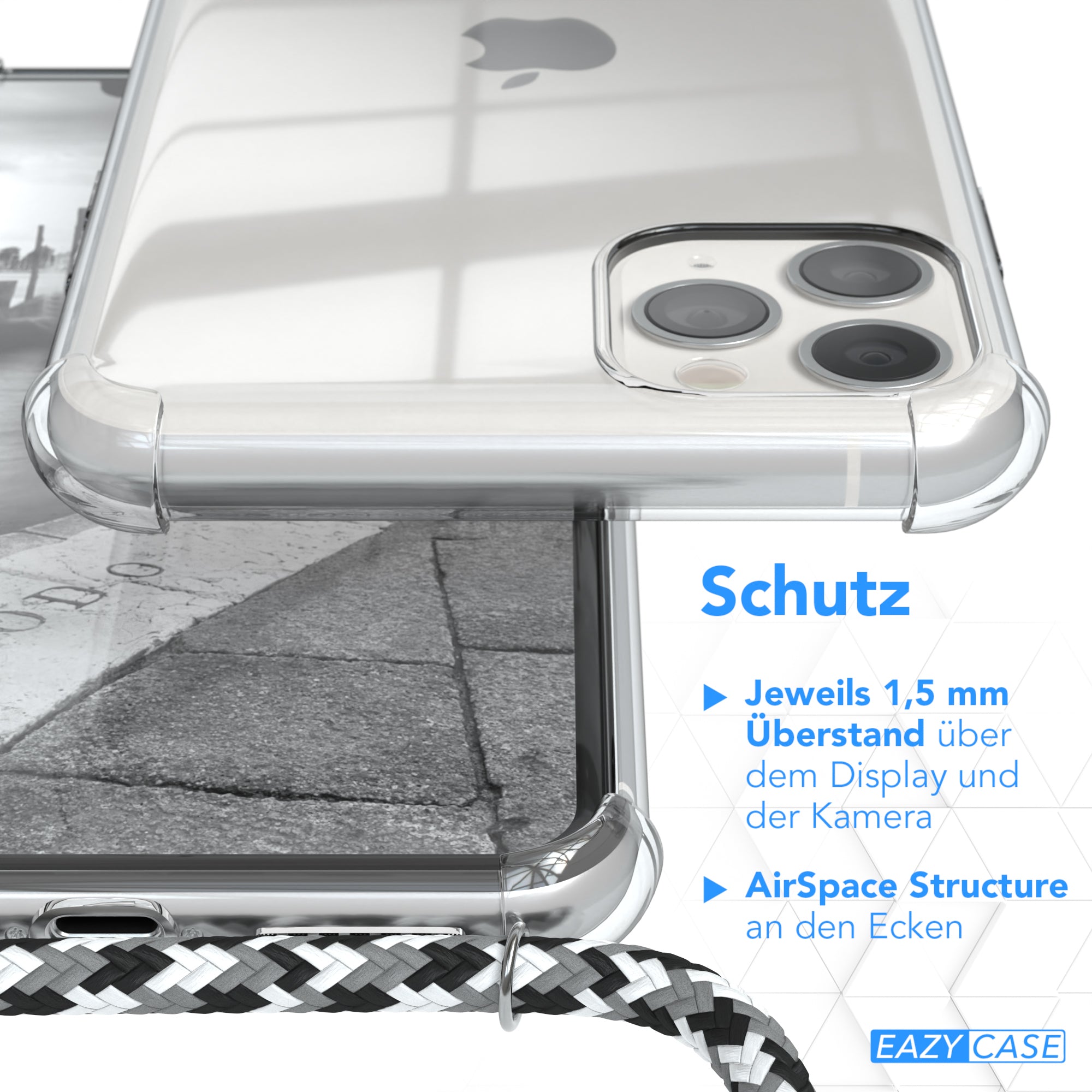 iPhone 11 Pro Max transparente Hülle + Kordel